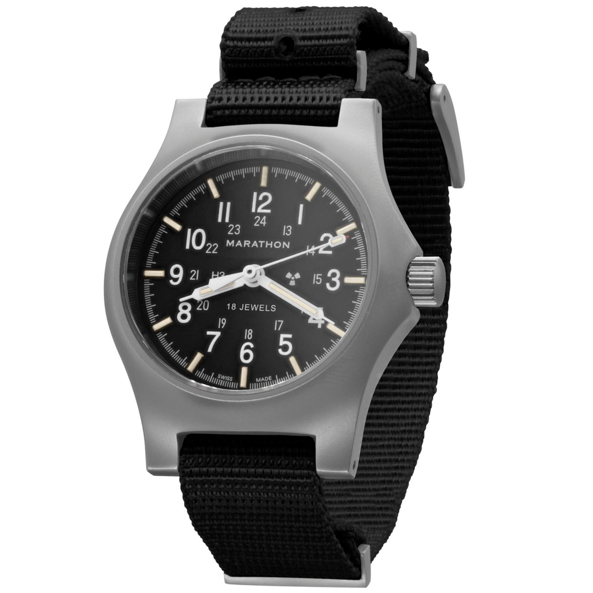 Marathon General Purpose Field 36mm Black Dial Nylon Mens Quartz Watch WW194003SS-0108