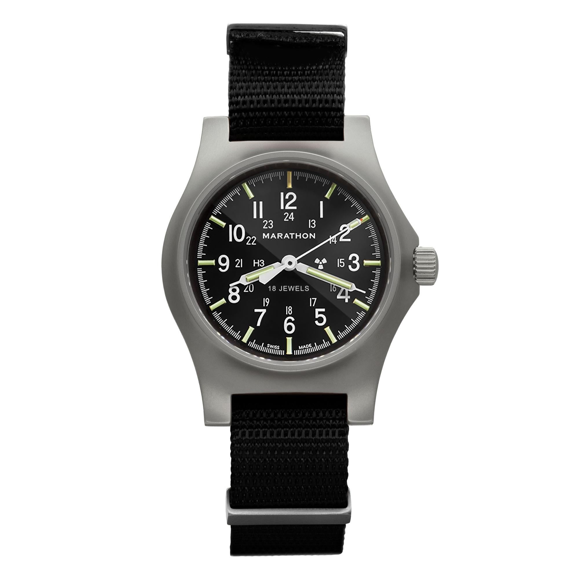 Marathon General Purpose Field 36mm Black Dial Nylon Mens Quartz Watch WW194003SS-0108