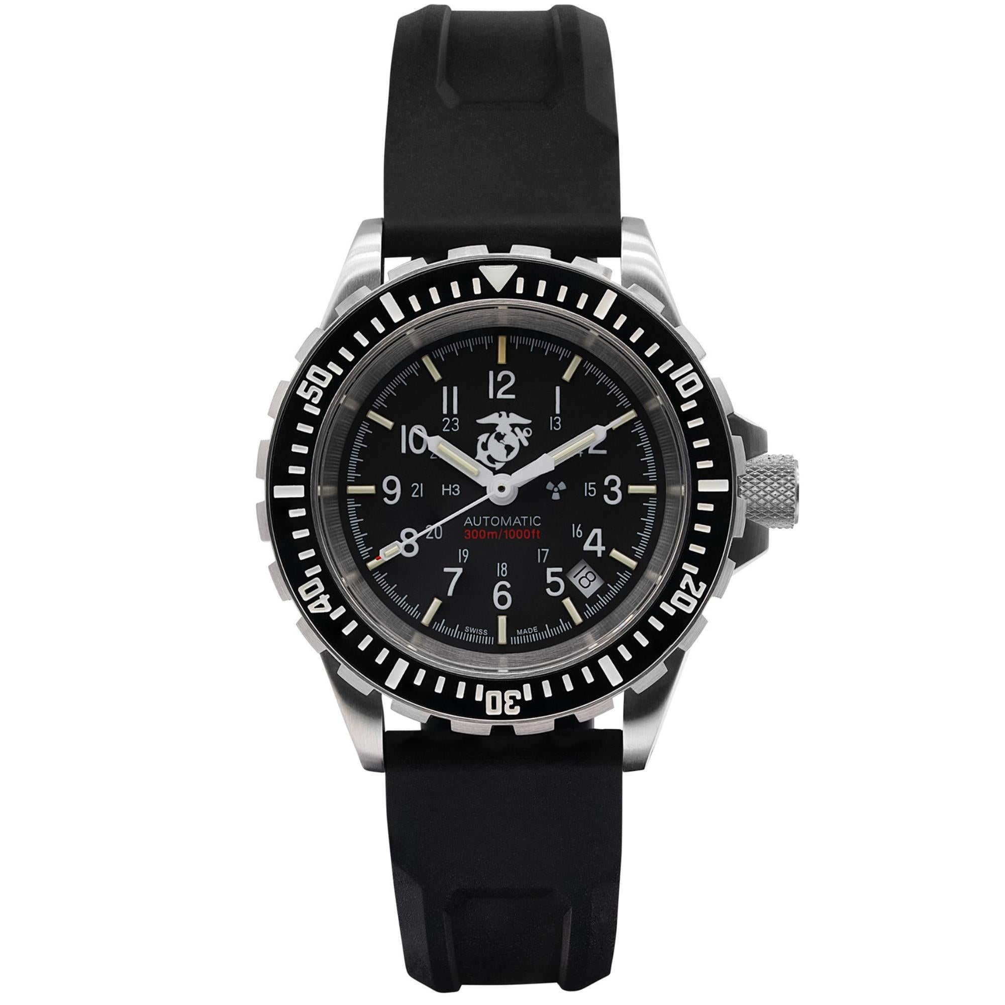 Marathon GSAR Official USMC 41mm Black Dial Rubber Mens Automatic Watch WW194006SS-0230