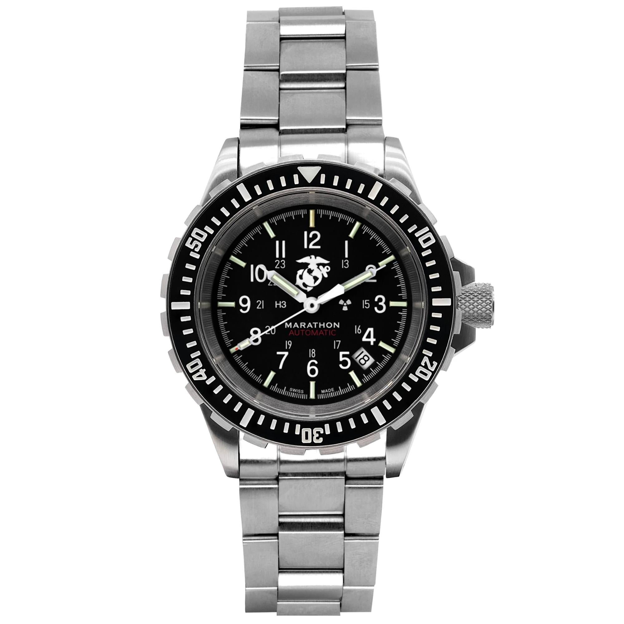 Marathon GSAR Official USMC 41mm Black Dial Steel Mens Automatic Watch WW194006SS-0208