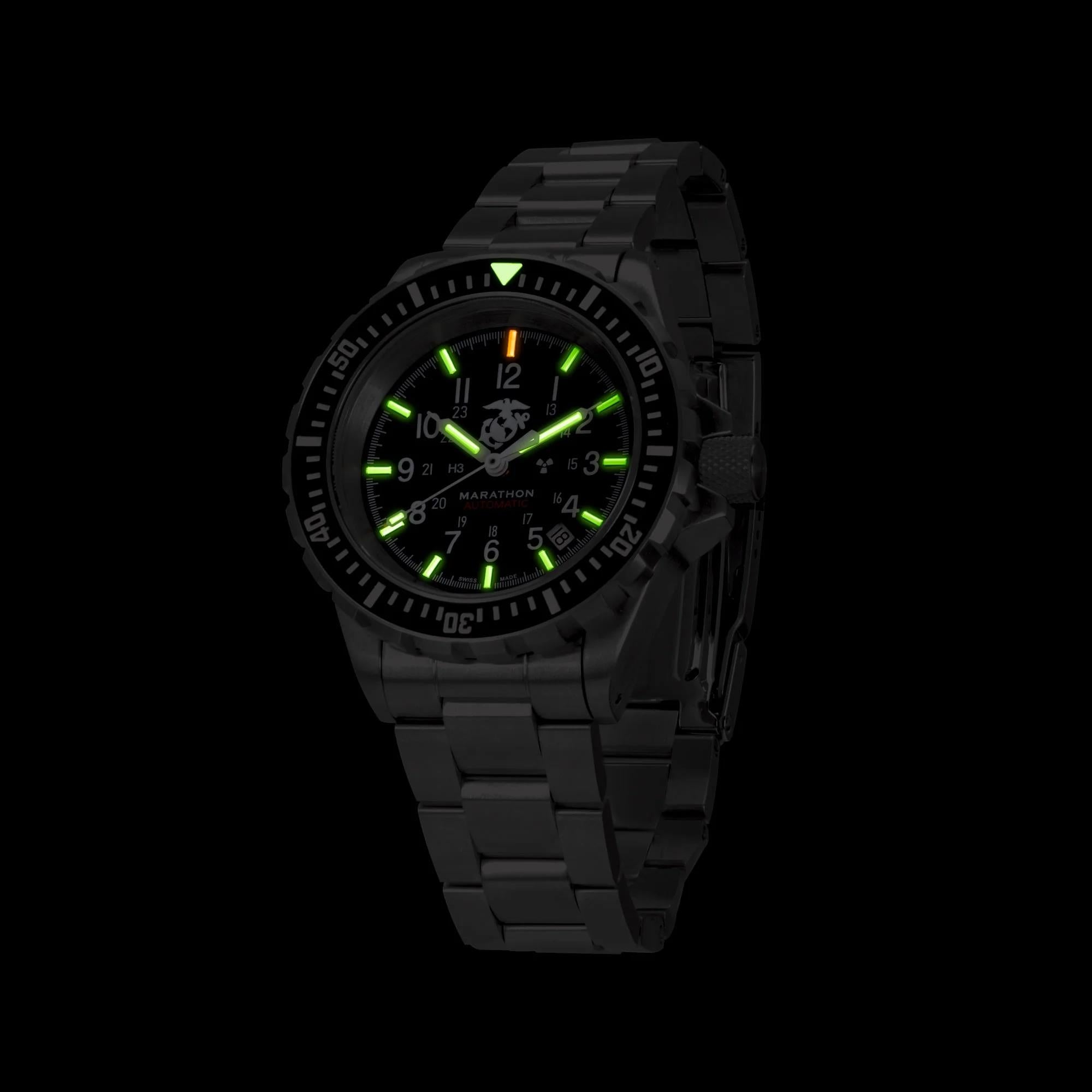 Marathon GSAR Official USMC 41mm Black Dial Steel Mens Automatic Watch WW194006SS-0208