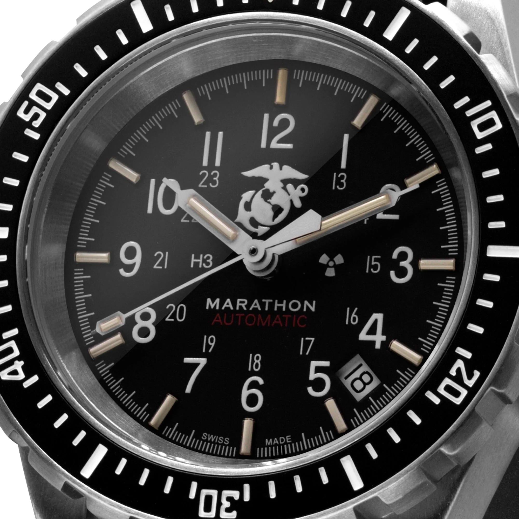 Marathon GSAR Official USMC 41mm Black Dial Steel Mens Automatic Watch WW194006SS-0208