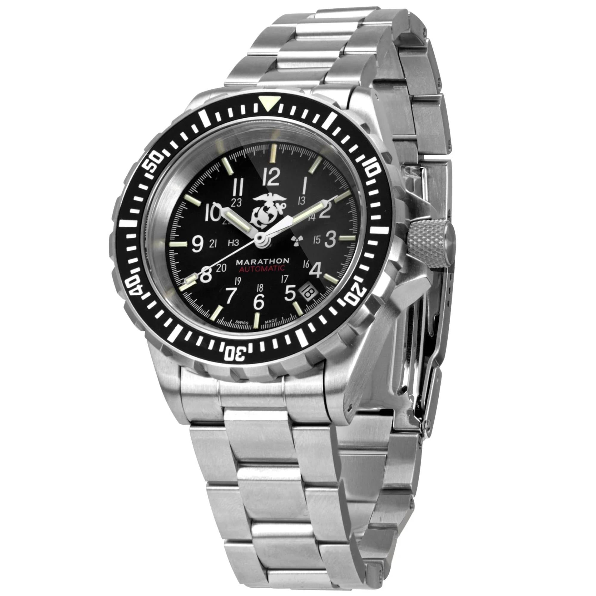 Marathon GSAR Official USMC 41mm Black Dial Steel Mens Automatic Watch WW194006SS-0208