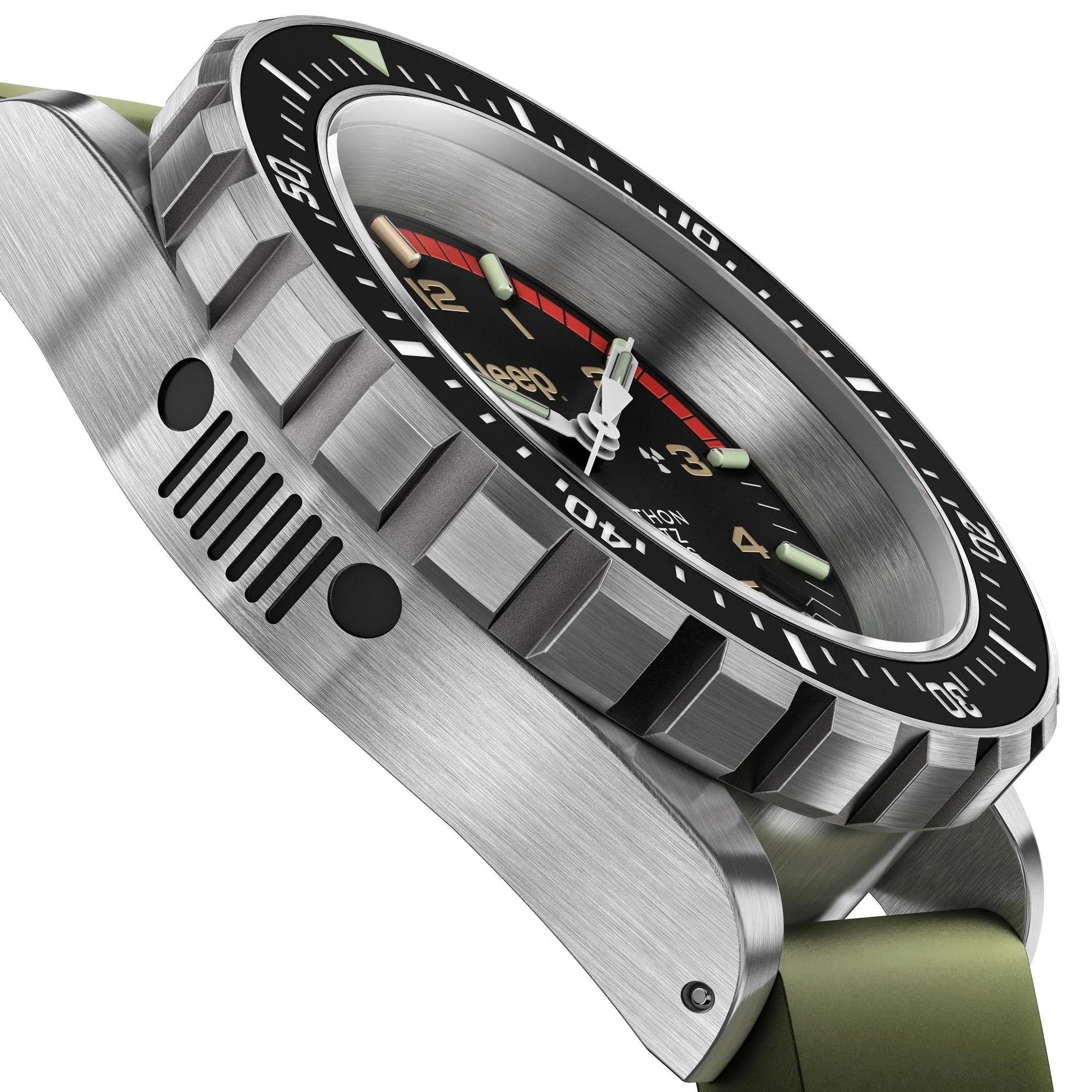 Marathon Jeep® Rubicon TSAR® 41mm Black Dial Rubber Mens Quartz Watch WW194007SS-4101