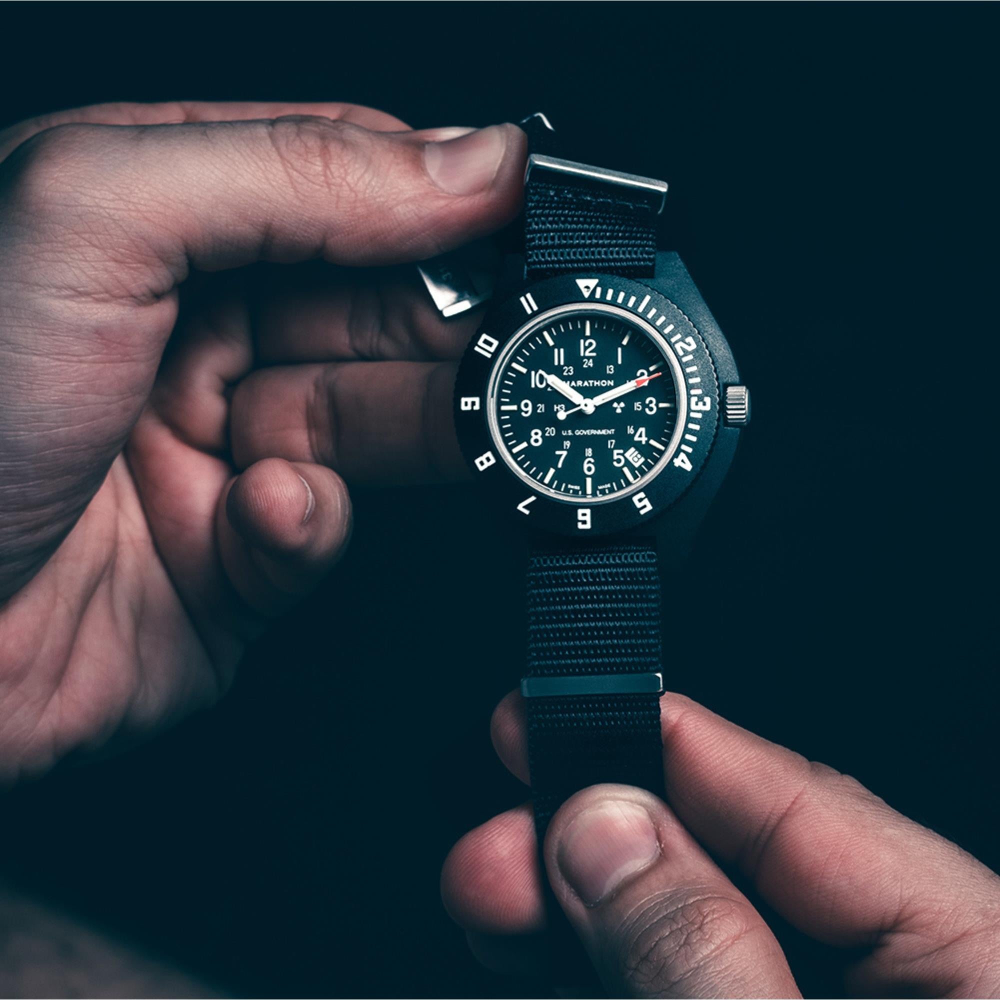 Marathon Navigator U.S. Government  41mm Black Dial Nylon Mens Quartz Watch WW194013BK-0001