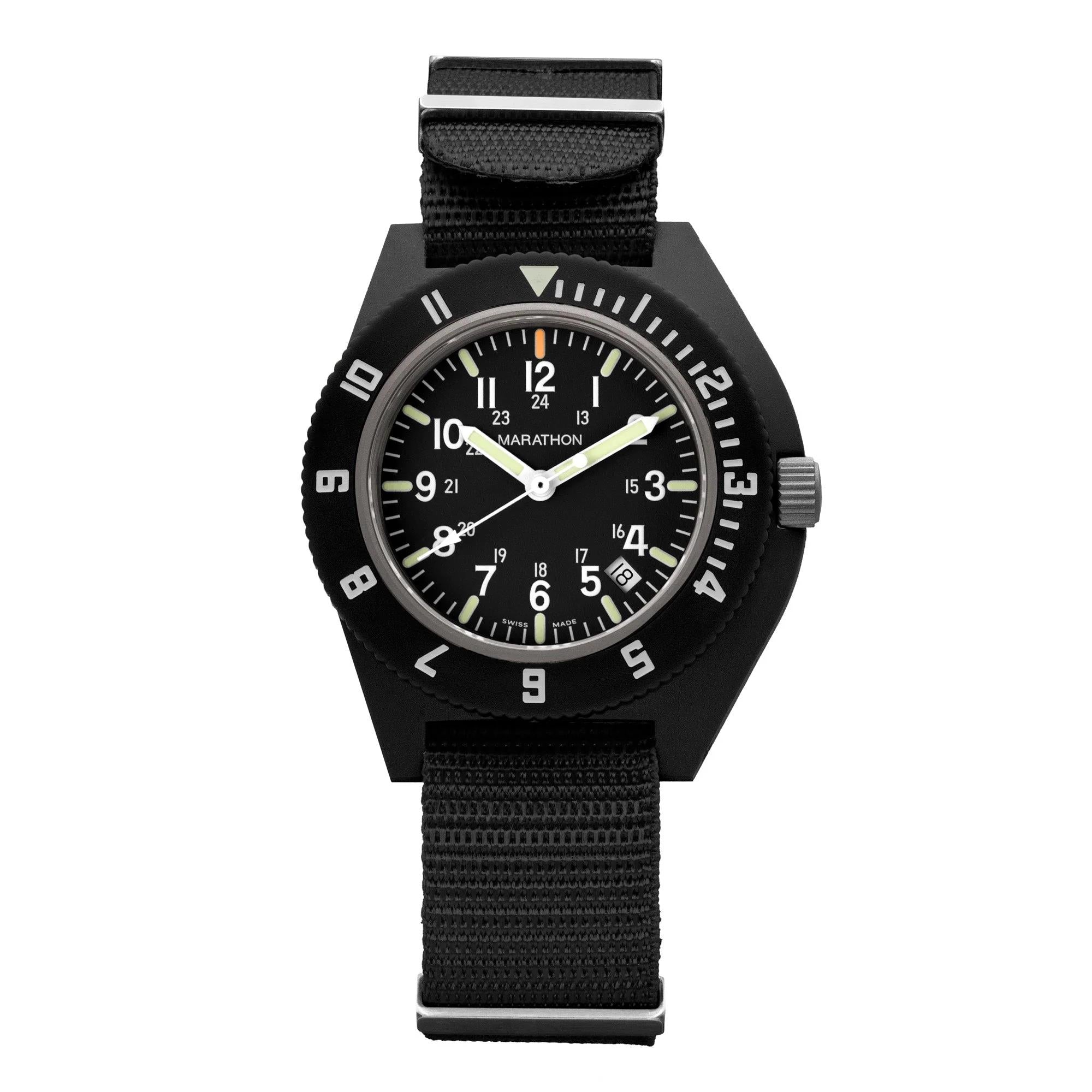 Marathon Navigator MaraGlo 41mm Black Dial Nylon Mens Quartz Watch WW194013BK-2102