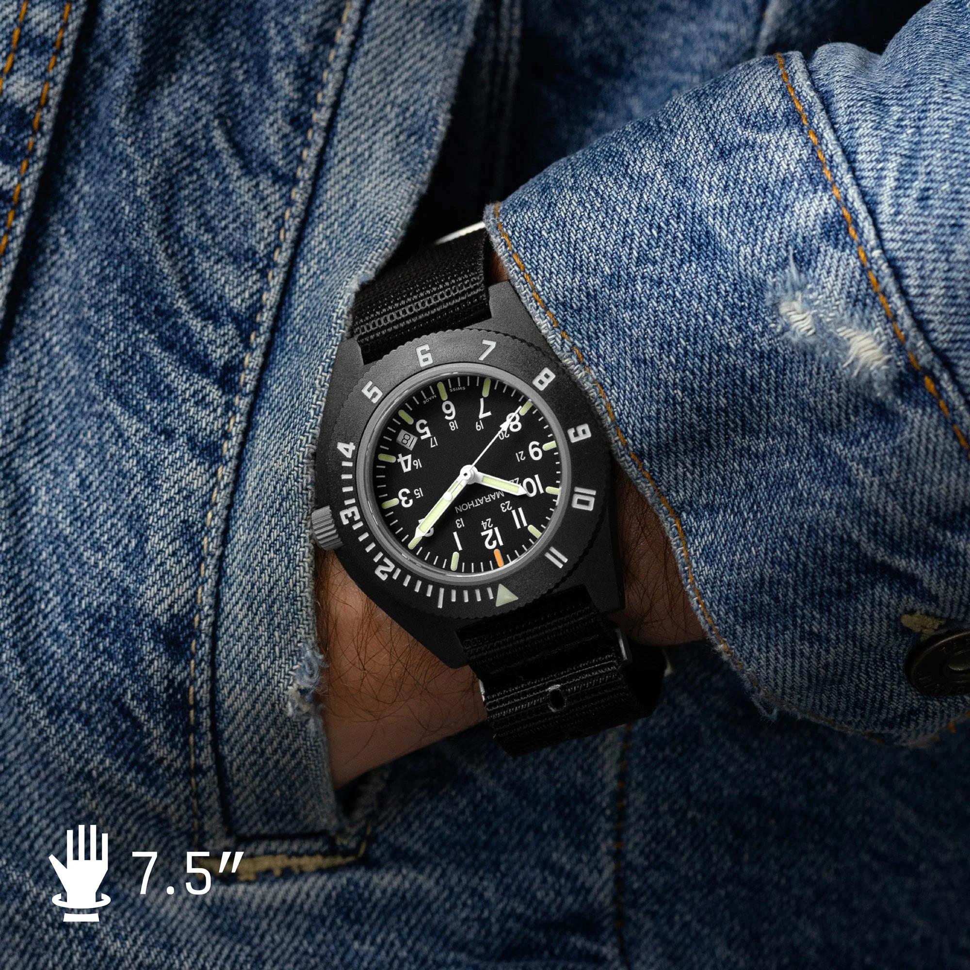 Marathon Navigator MaraGlo 41mm Black Dial Nylon Mens Quartz Watch WW194013BK-2102