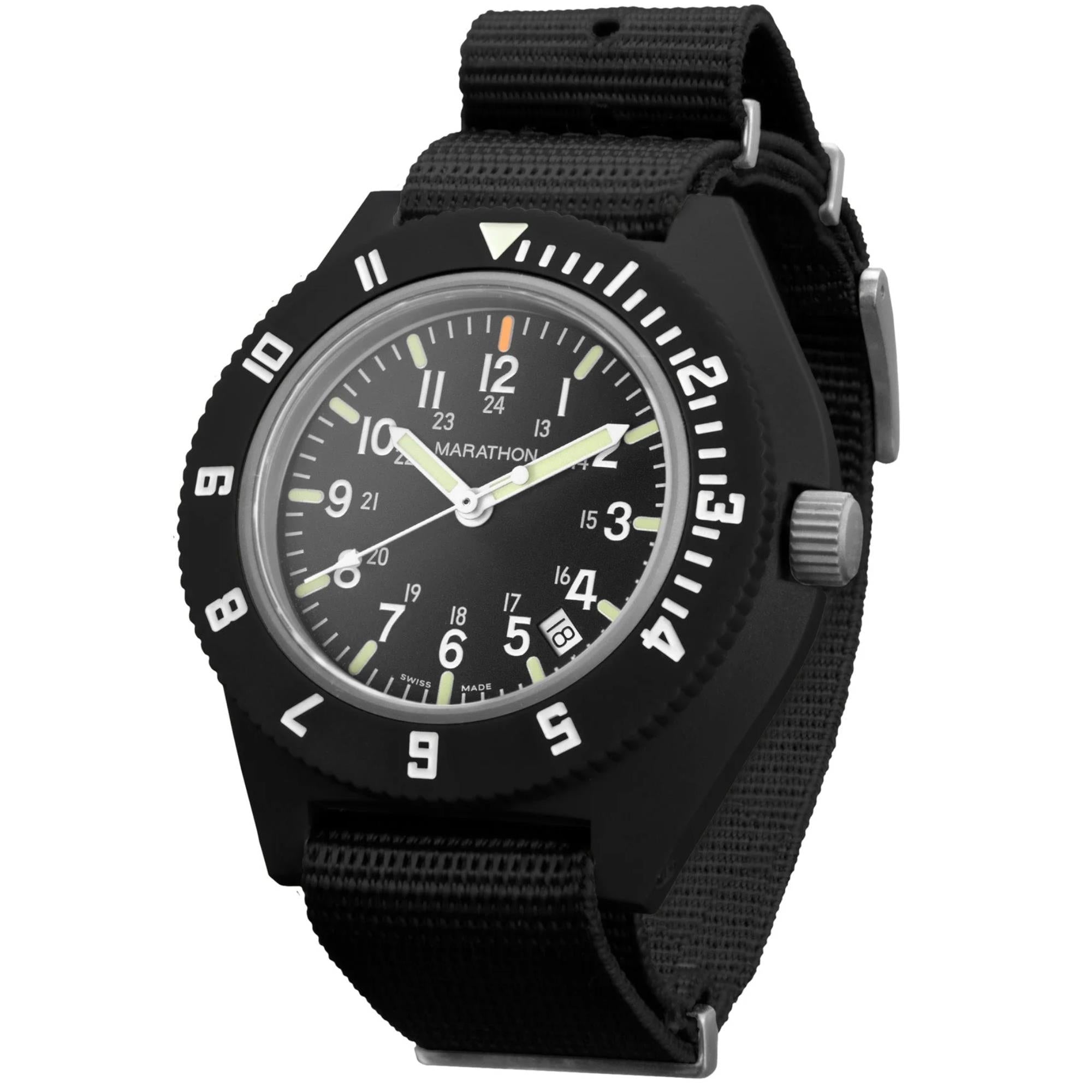 Marathon Navigator MaraGlo 41mm Black Dial Nylon Mens Quartz Watch WW194013BK-2102