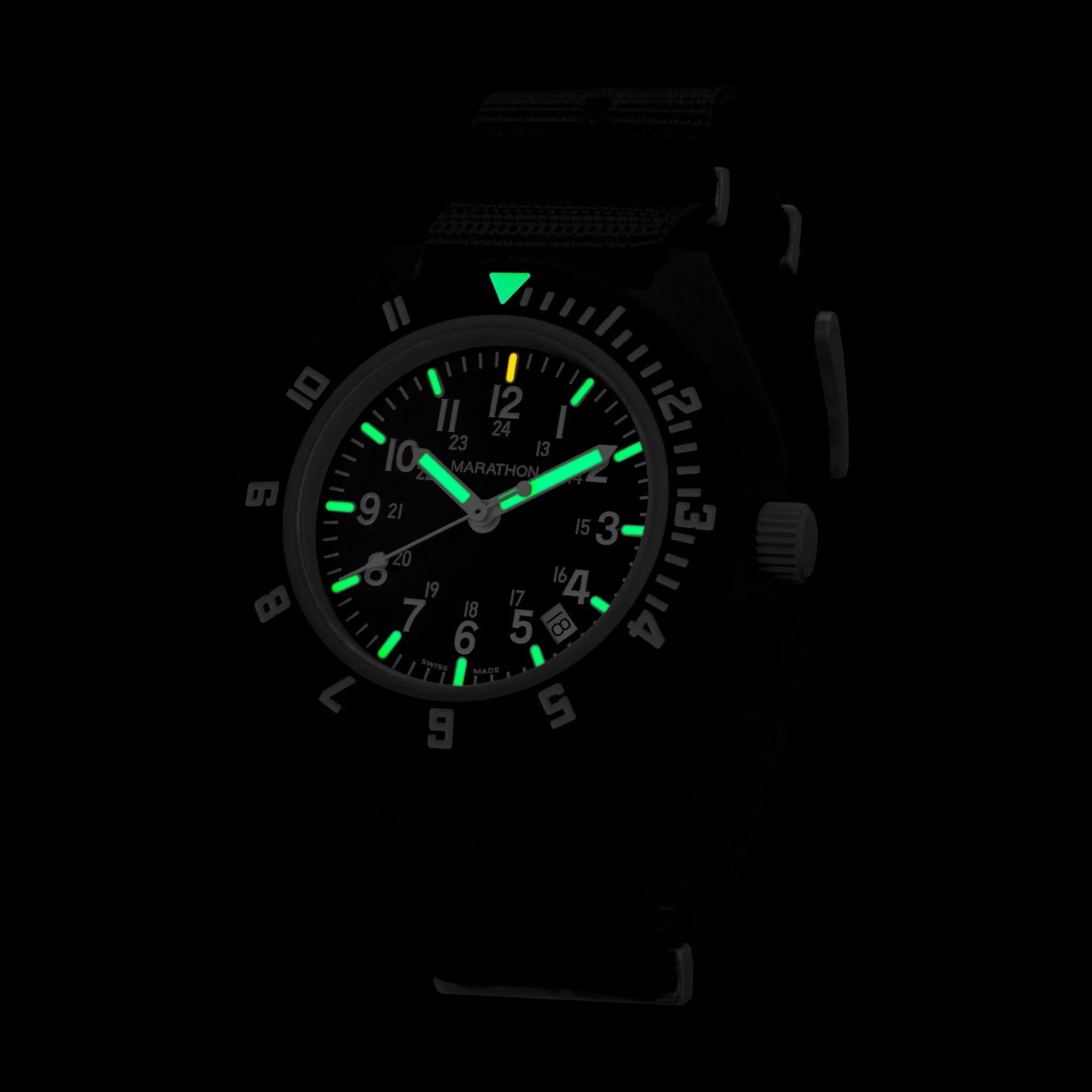 Marathon Navigator MaraGlo 41mm Black Dial Nylon Mens Quartz Watch WW194013BK-2102