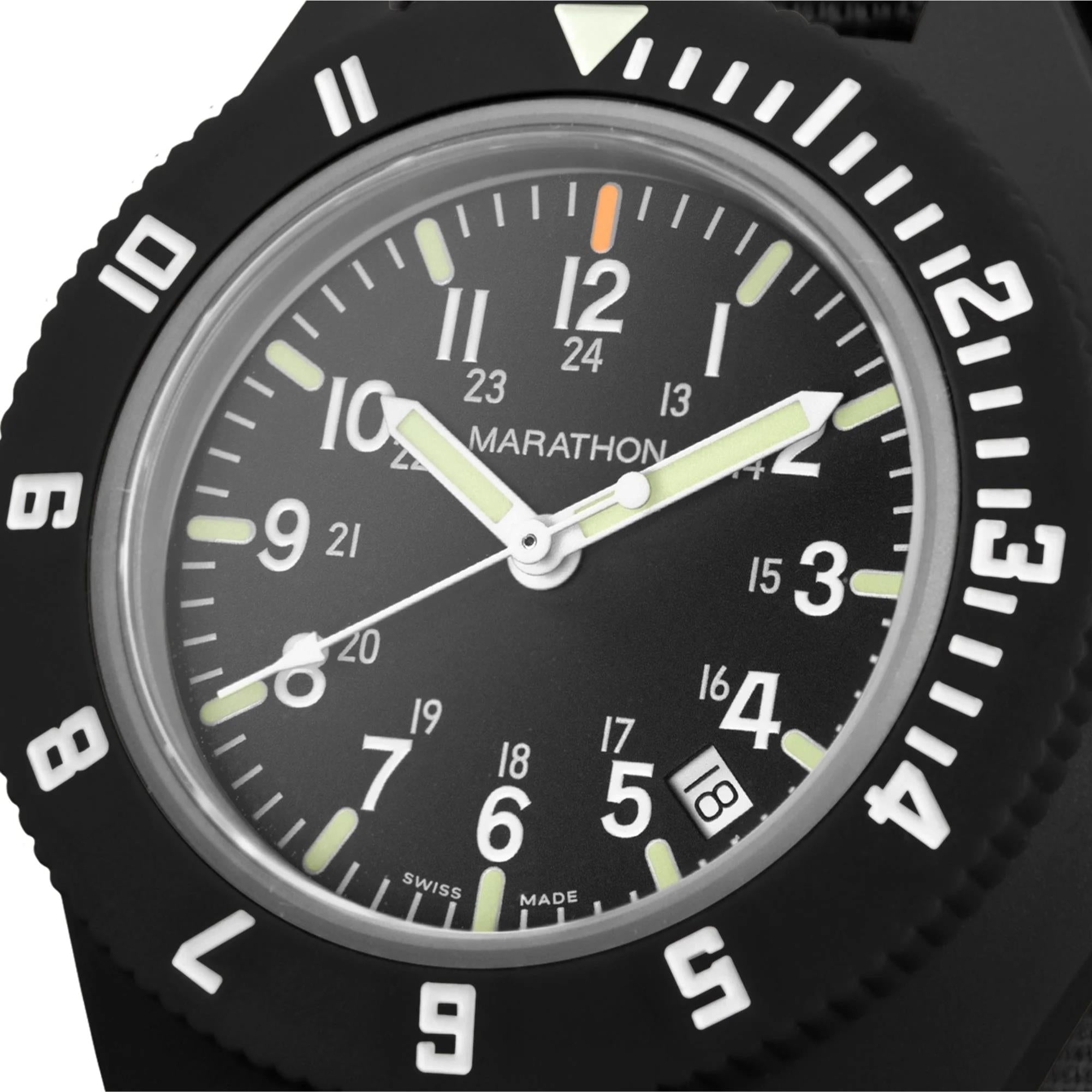 Marathon Navigator MaraGlo 41mm Black Dial Nylon Mens Quartz Watch WW194013BK-2102