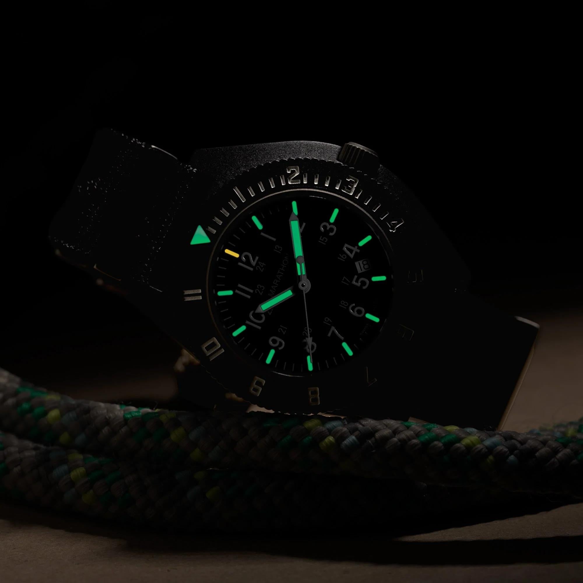 Marathon Navigator MaraGlo 41mm Black Dial Nylon Mens Quartz Watch WW194013BK-2102