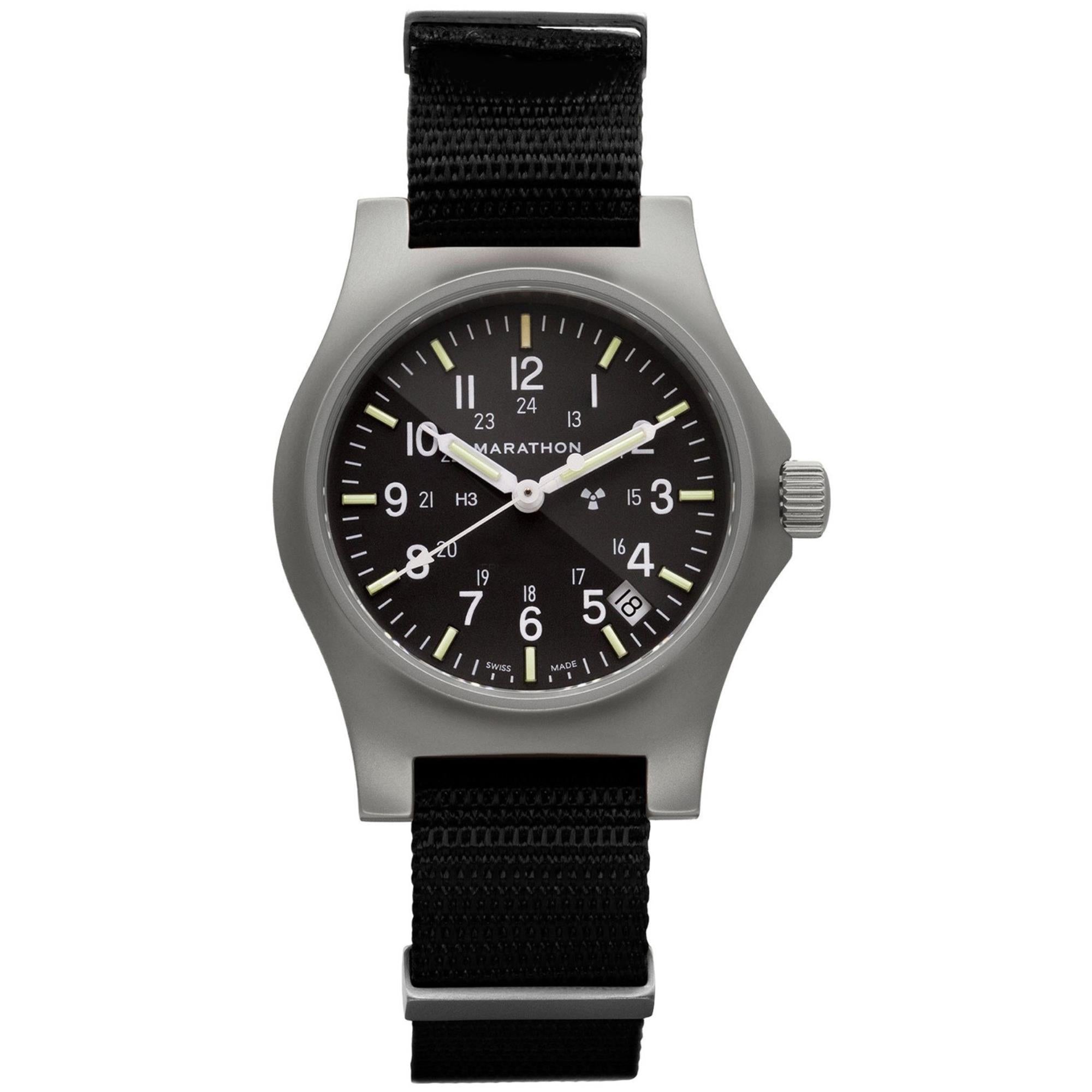 Marathon General Purpose Field 36mm Black Dial Nylon Mens Quartz Watch WW194015SS-0101