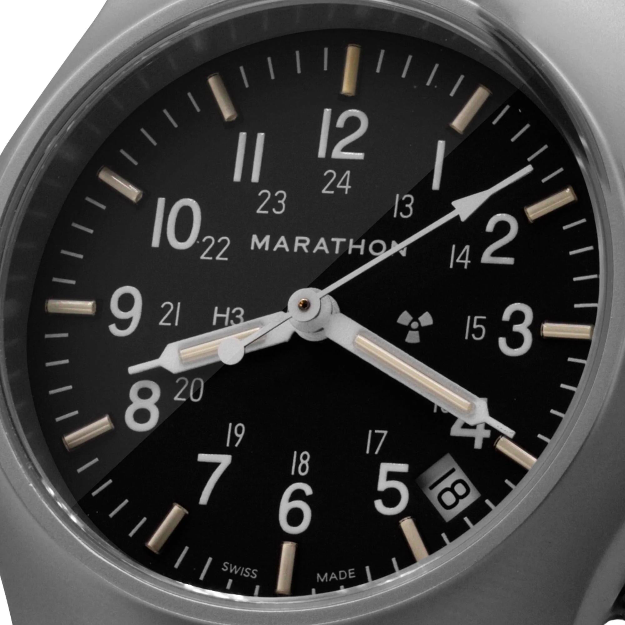 Marathon General Purpose Field 36mm Black Dial Nylon Mens Quartz Watch WW194015SS-0108