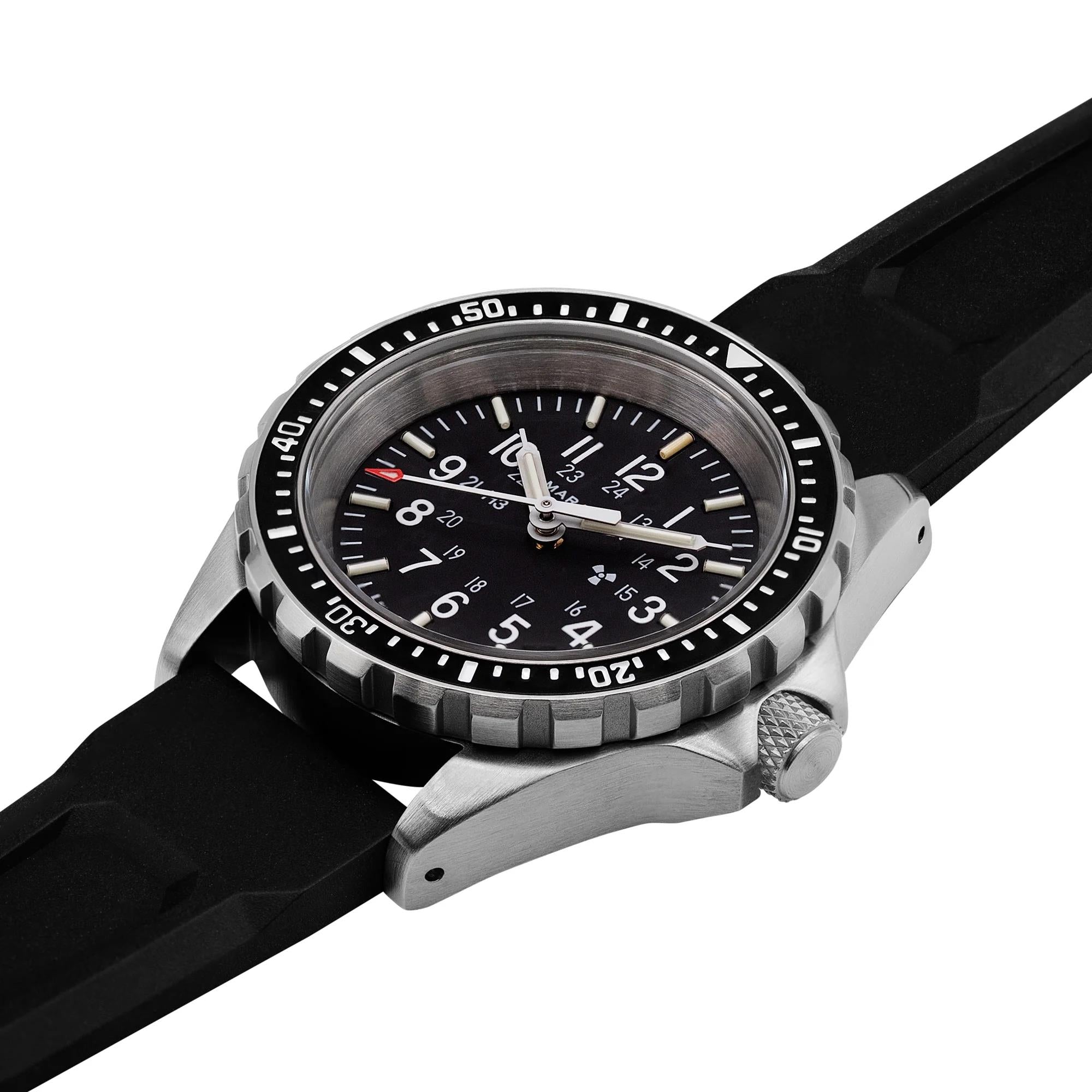 Marathon MSAR 36mm Black Dial Rubber Mens Quartz Watch WW194027SS-0130