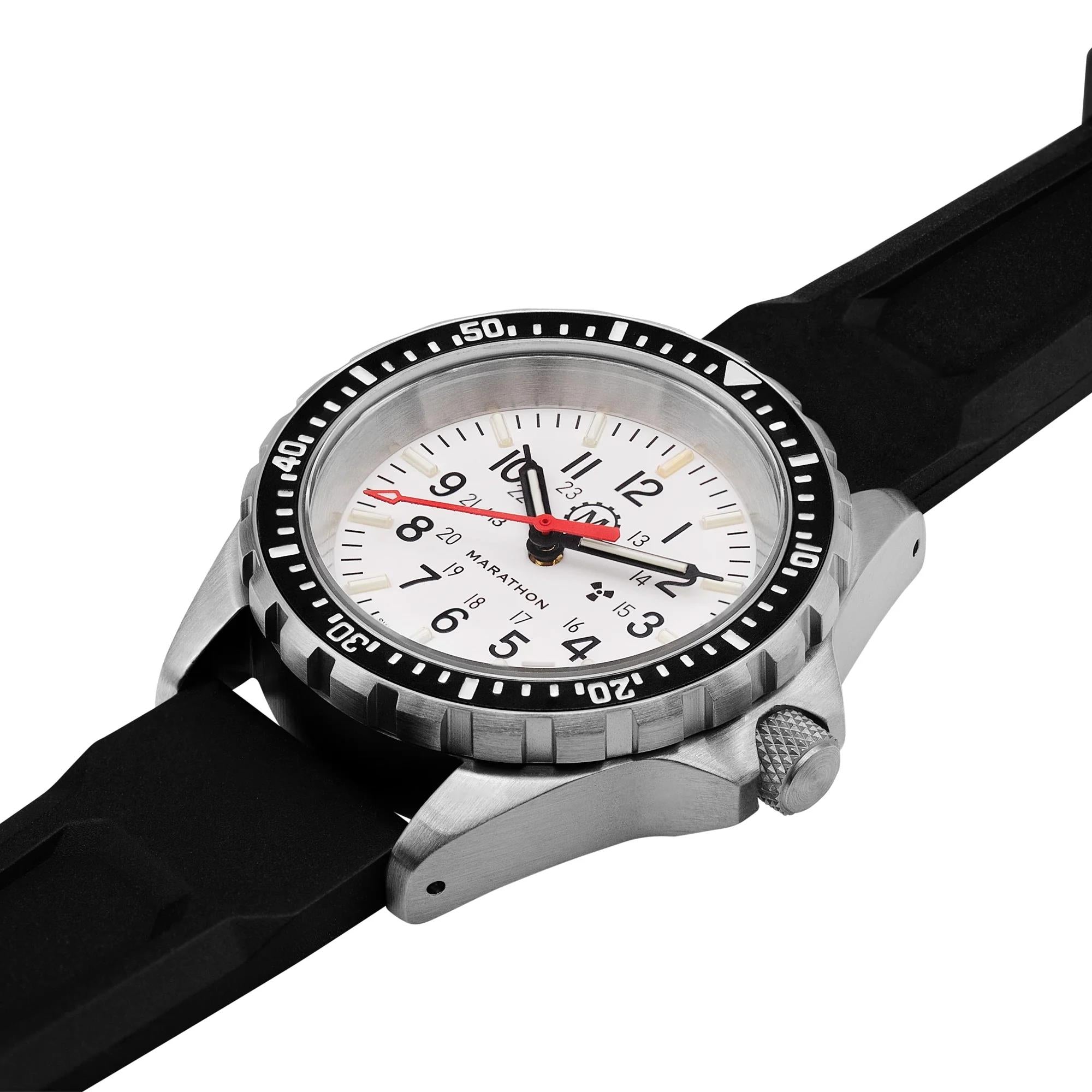Marathon MSAR Arctic Edition 36mm White Dial Rubber Mens Quartz Watch WW194027SS-0530