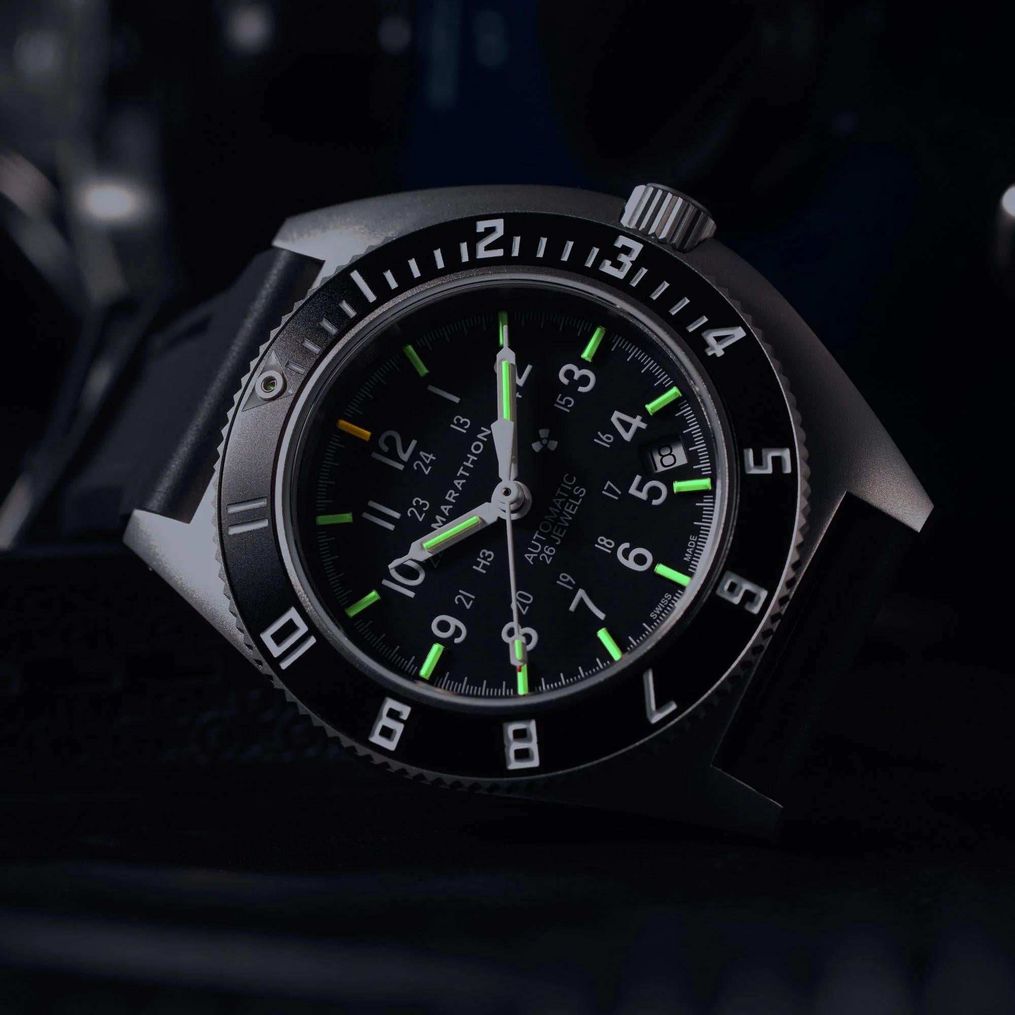 Marathon Navigator SSNAV-D 41mm Black Dial Rubber Mens Automatic Watch WW194030SS-0130