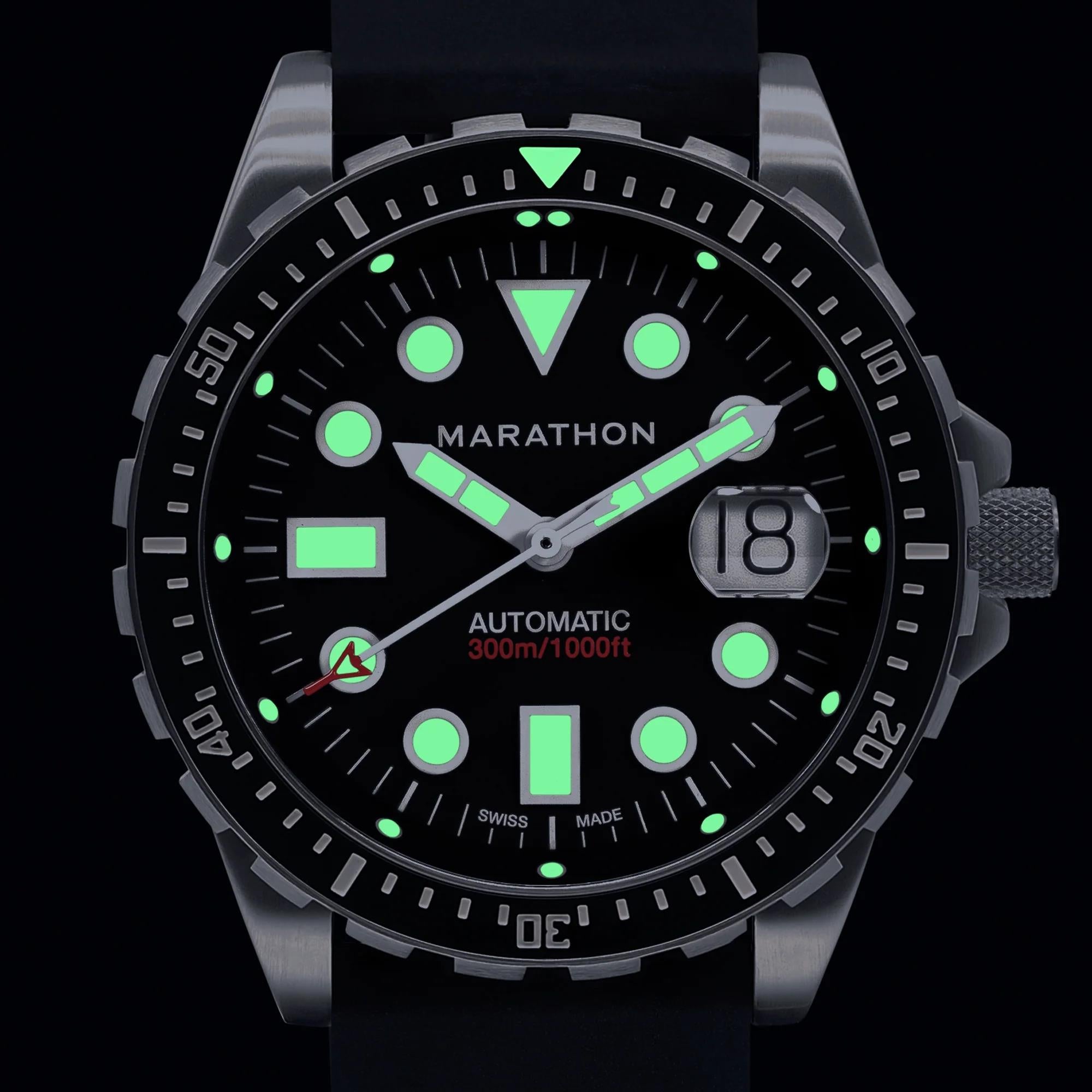 Marathon OSAR-D Original 46mm 46mm Black Dial 3-Piece Rubber Mens Automatic Watch WW194037SS-2030