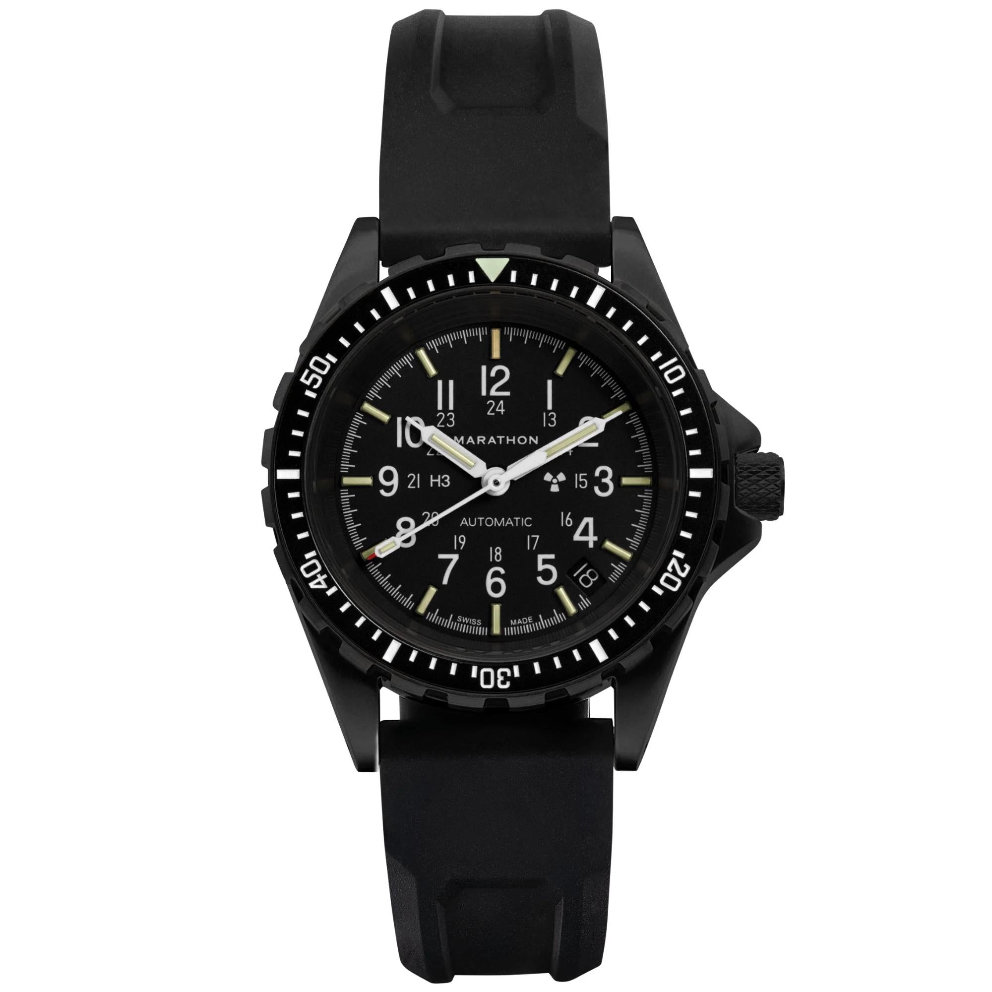 Marathon SAR Anthracite 36mm Black Dial Rubber Mens Automatic Watch WW194026BK-0130