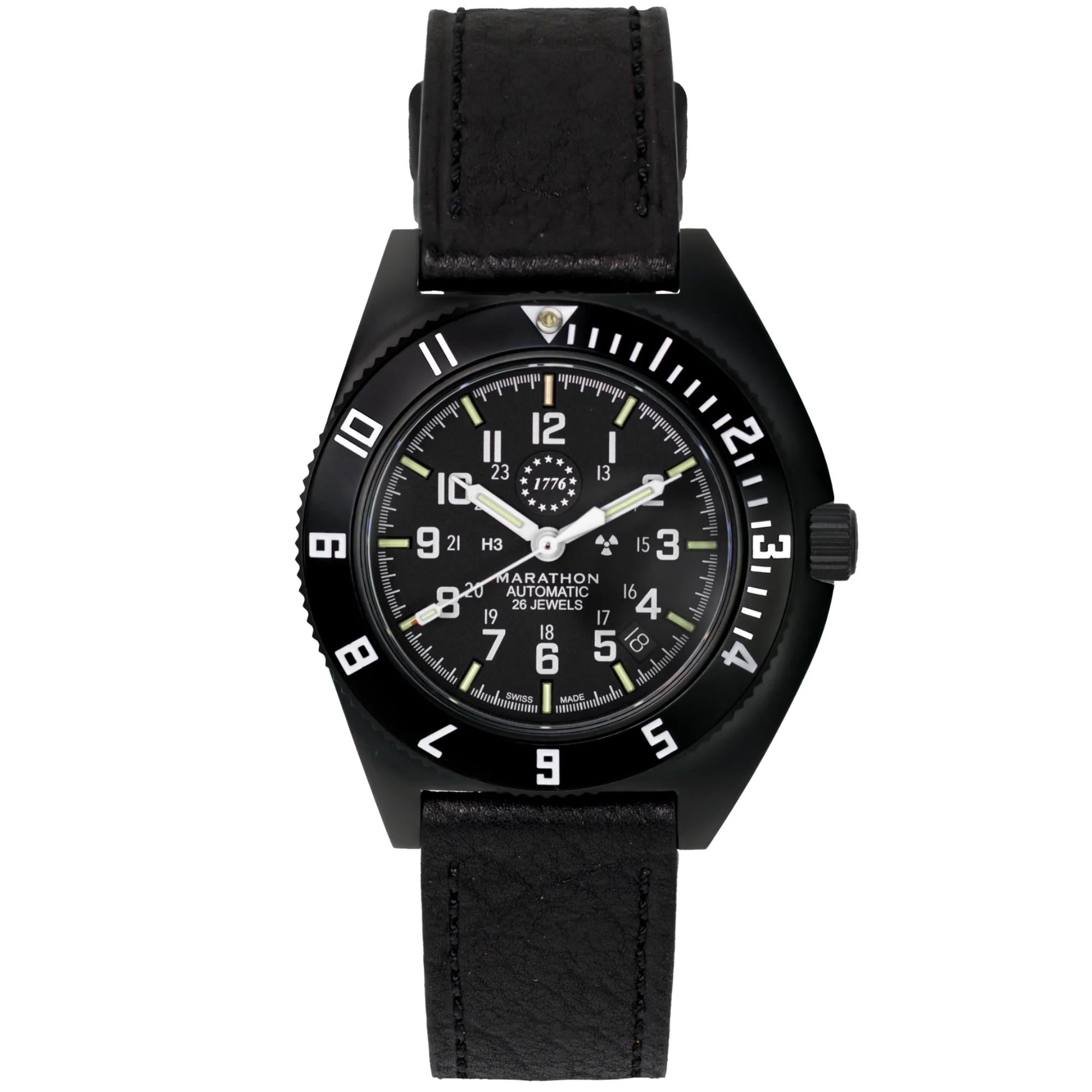 Marathon Navigator SSNAV-D 41mm Limited Edition Black Dial Leather Mens Automatic Watch WW194030AN-US250