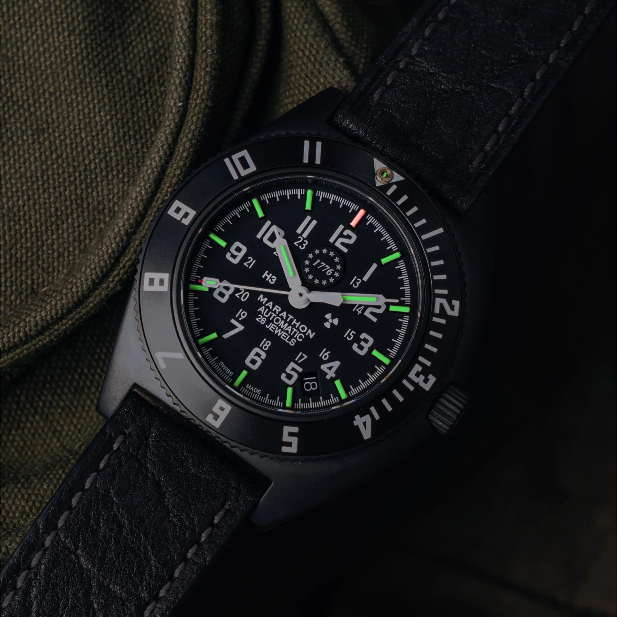 Marathon Navigator SSNAV-D 41mm Limited Edition Black Dial Leather Mens Automatic Watch WW194030AN-US250