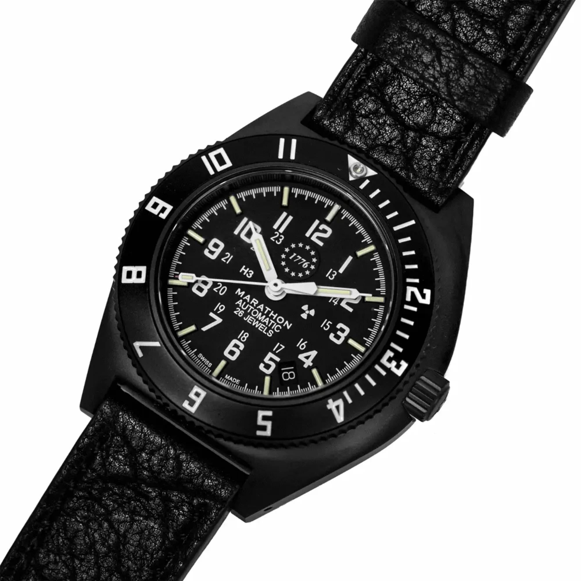 Marathon Navigator SSNAV-D 41mm Limited Edition Black Dial Leather Mens Automatic Watch WW194030AN-US250