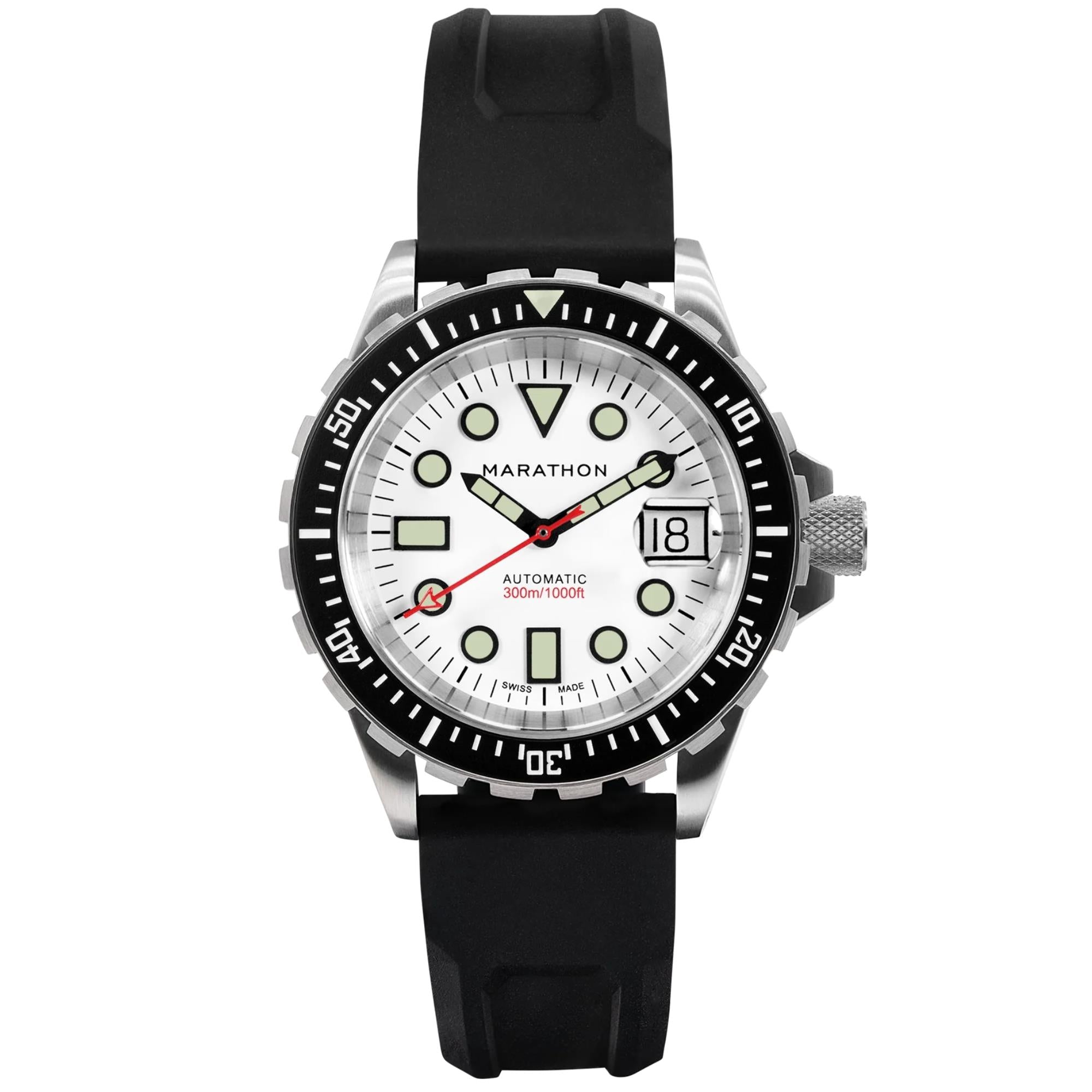 Marathon OSAR-D Arctic Original 41mm White Dial Rubber Mens Automatic Watch WW194006SS-2530