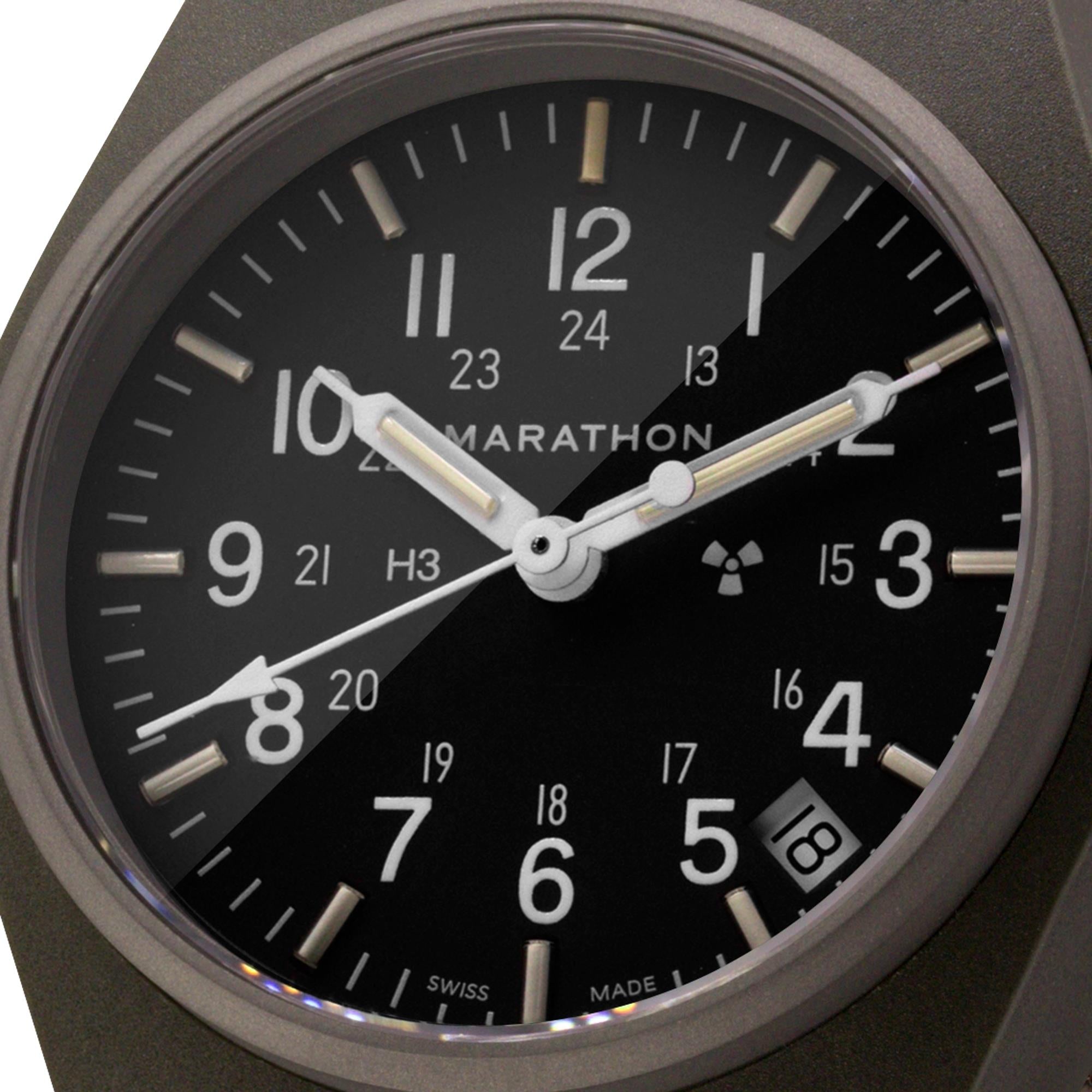 Marathon General Purpose Field 34mm Black Dial Nylon Mens Quartz Watch WW194015SG-0103