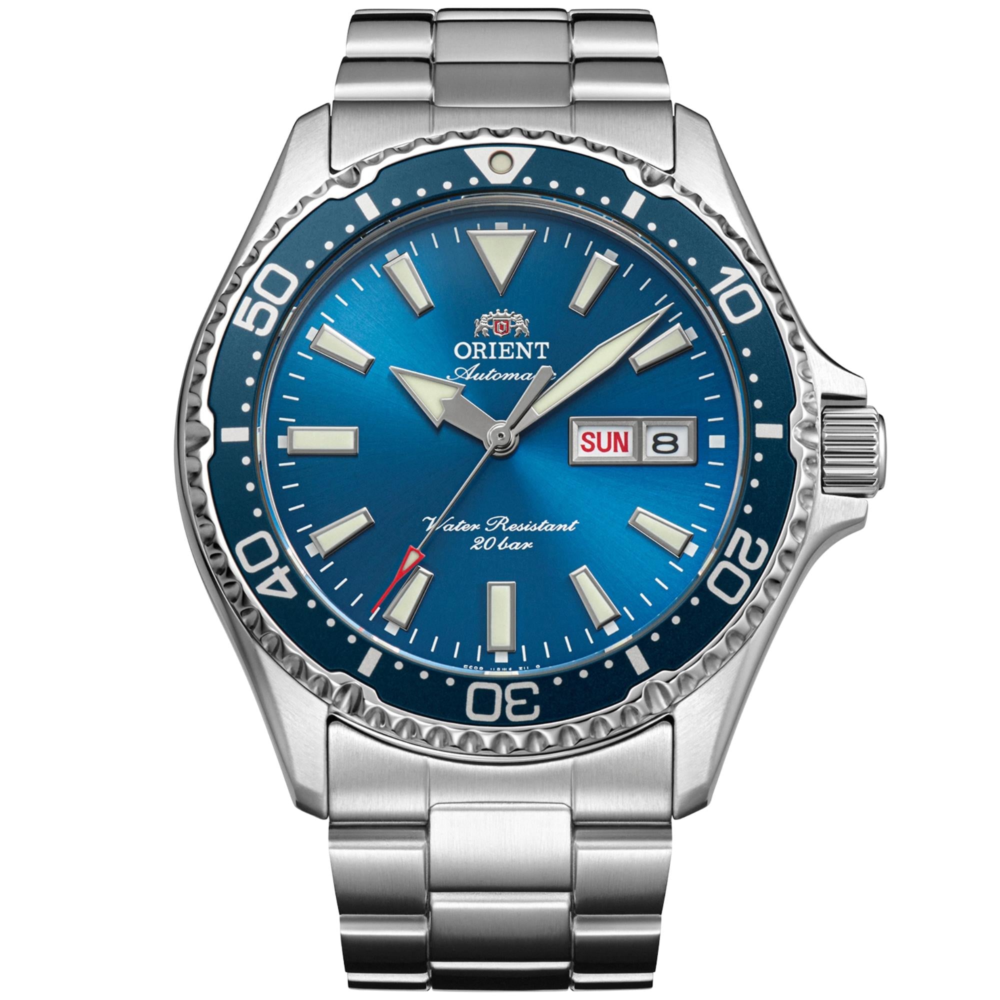 Orient Mako 'Kamasu' 42mm Blue Dial Steel Mens Automatic Watch RA-AA0824L39B