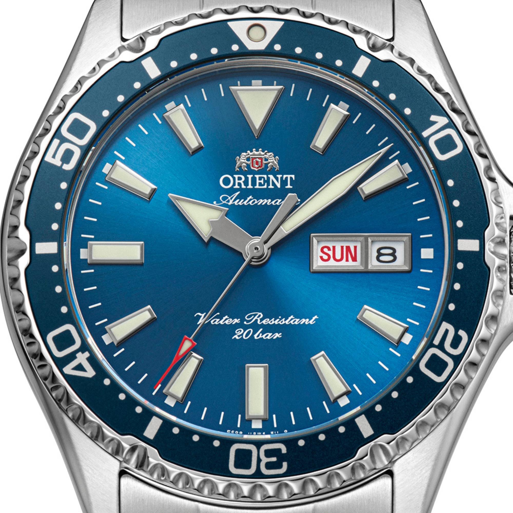 Orient Mako 'Kamasu' 42mm Blue Dial Steel Mens Automatic Watch RA-AA0824L39B