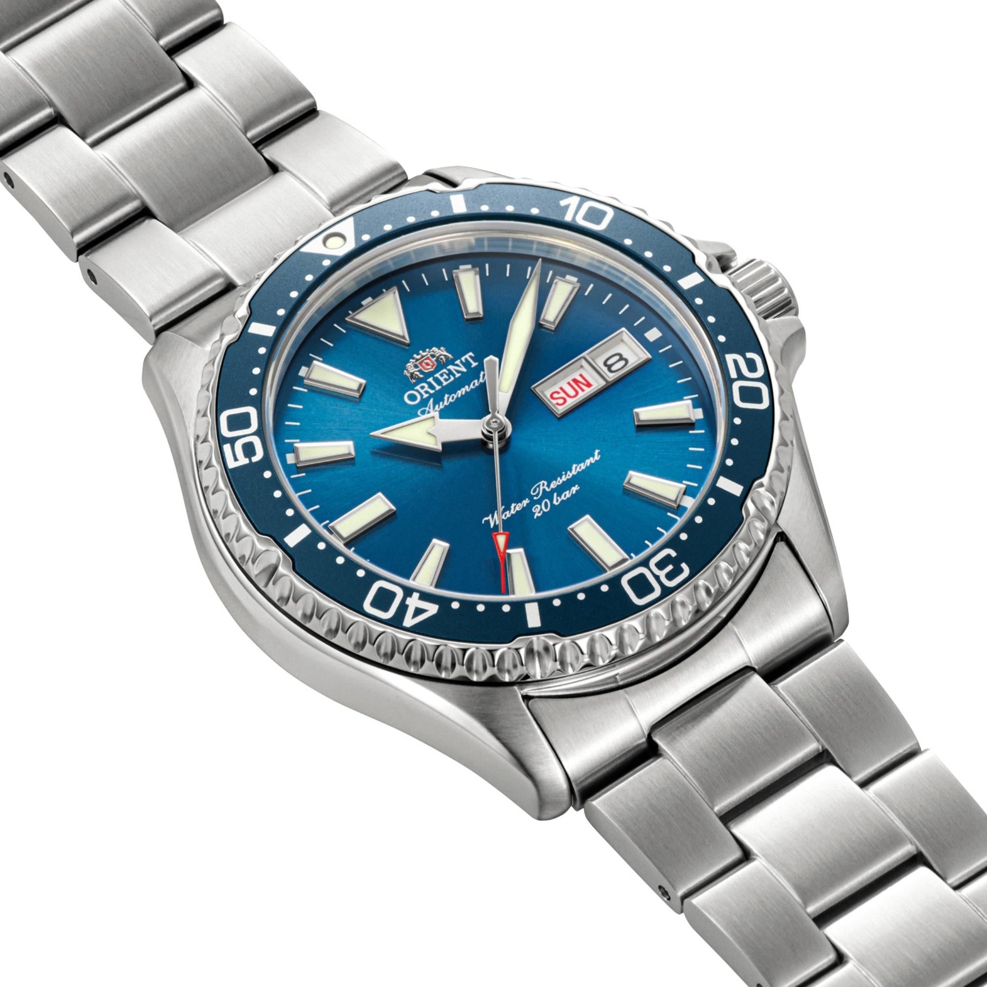 Orient Mako 'Kamasu' 42mm Blue Dial Steel Mens Automatic Watch RA-AA0824L39B