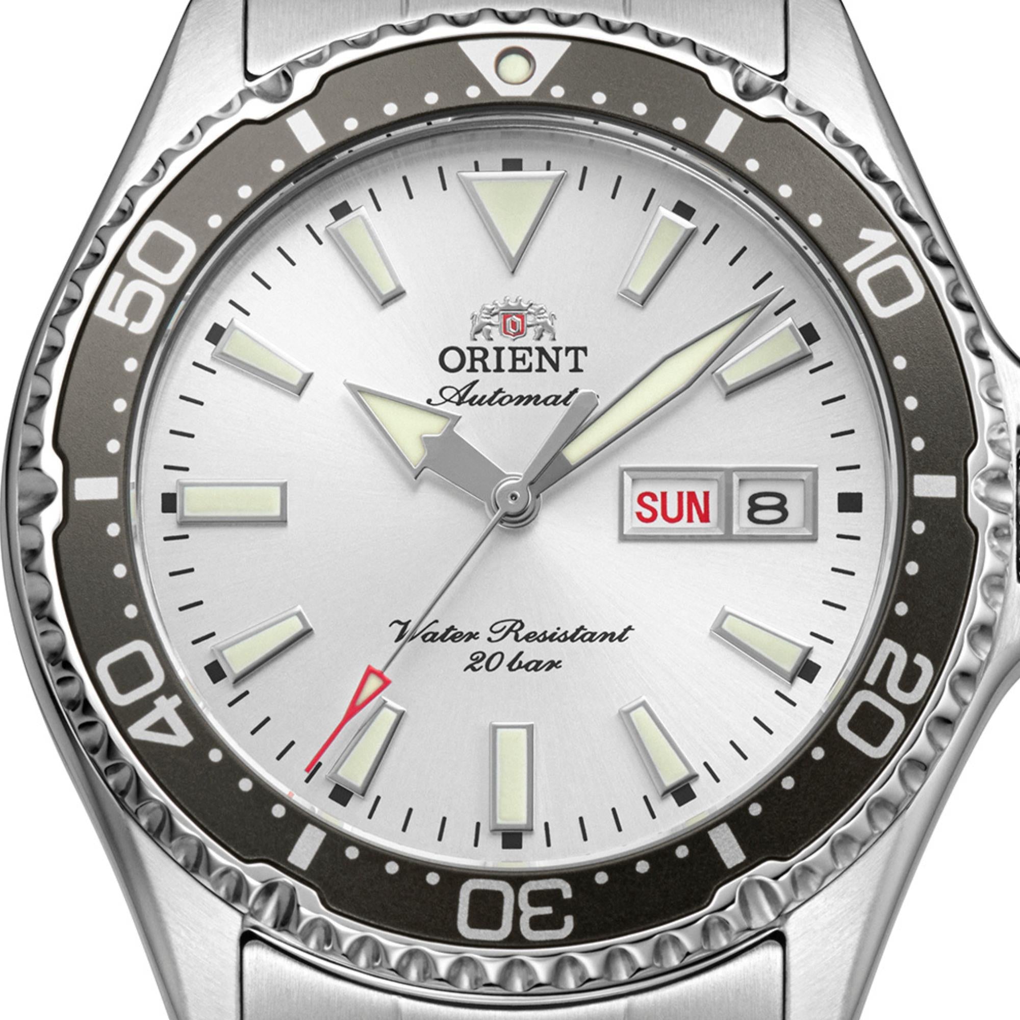 Orient Mako 'Kamasu' 42mm White Dial Steel Mens Automatic Watch RA-AA0825S39B