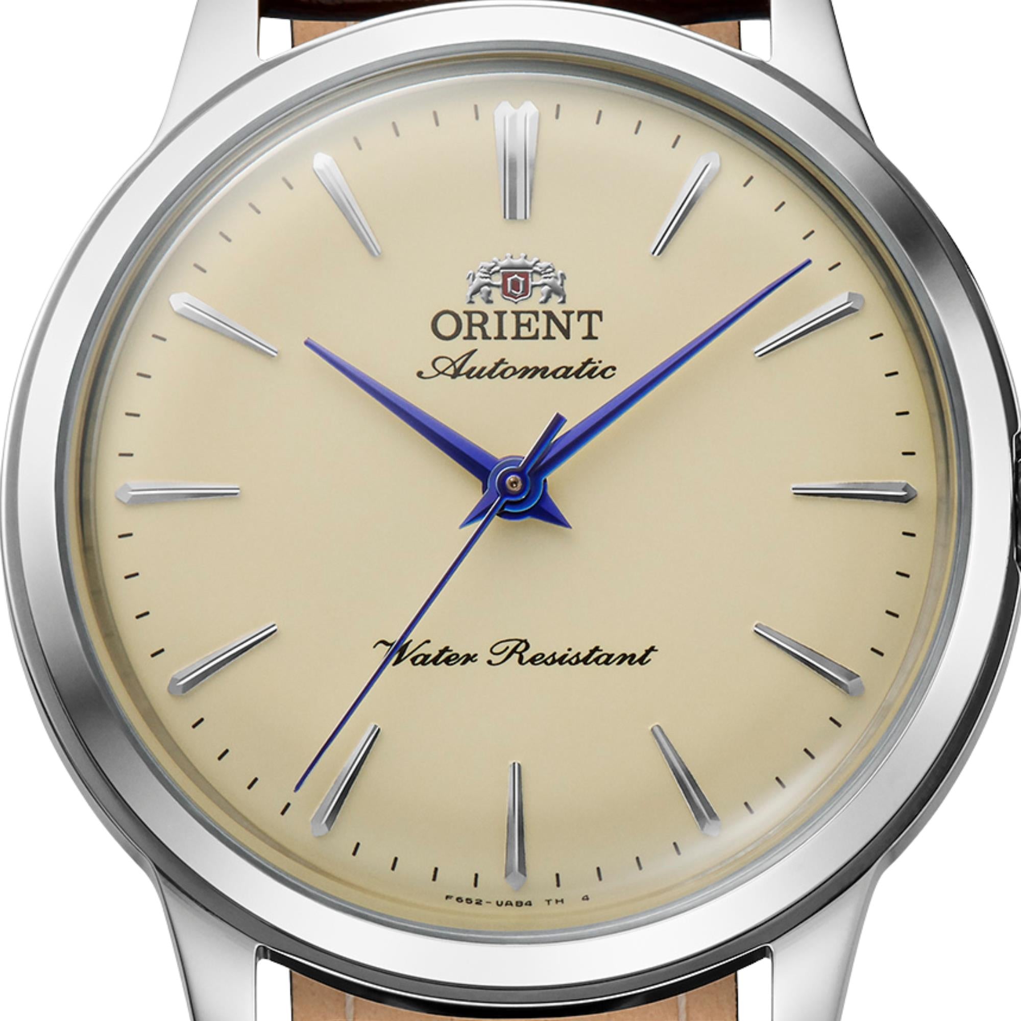 Orient Bambino 36mm 'No-Date' Ivory Dial Leather Automatic Watch RA-BB0104Y30B