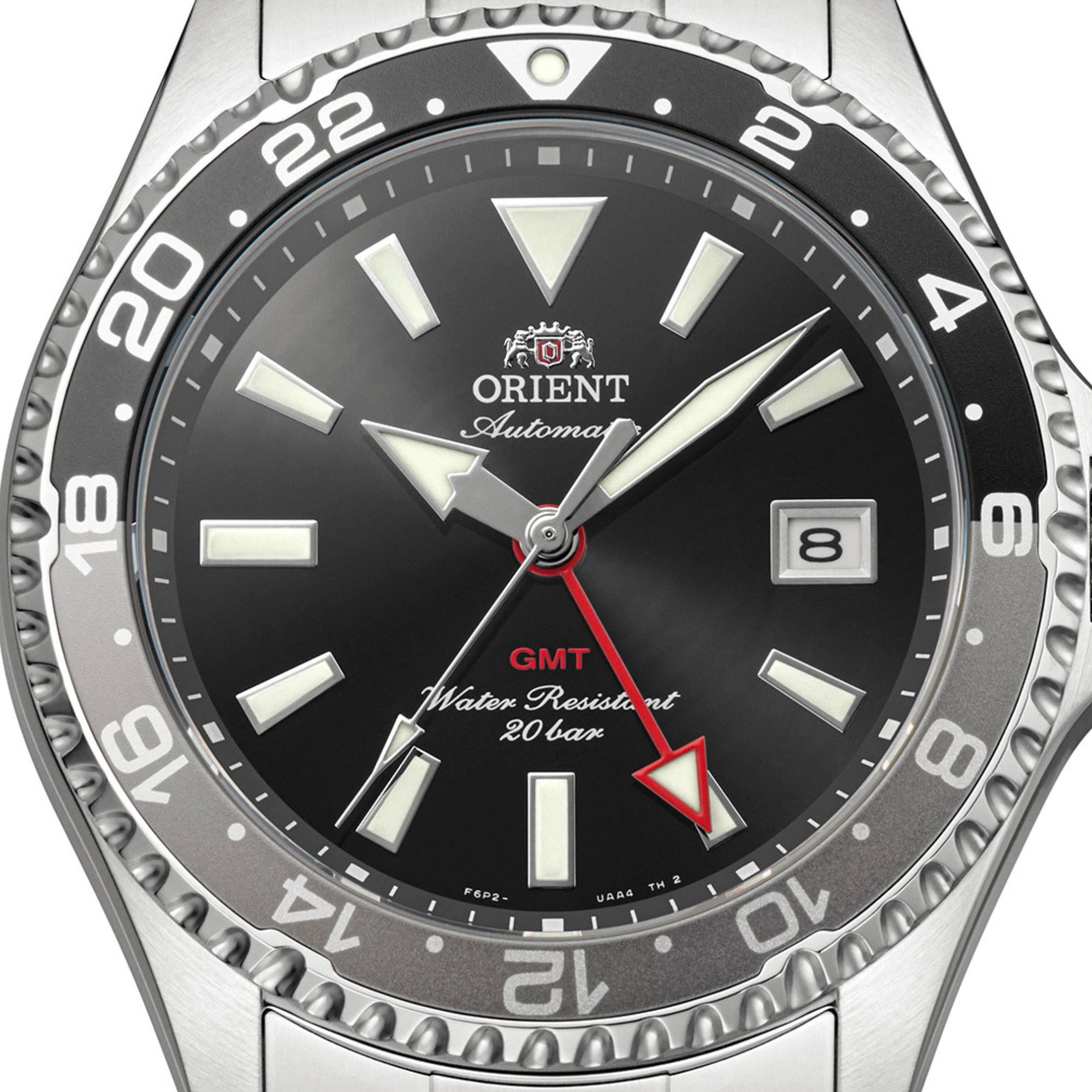 Orient Mako GMT 43mm Black Dial Steel Mens Automatic Watch RA-BC0001B30B