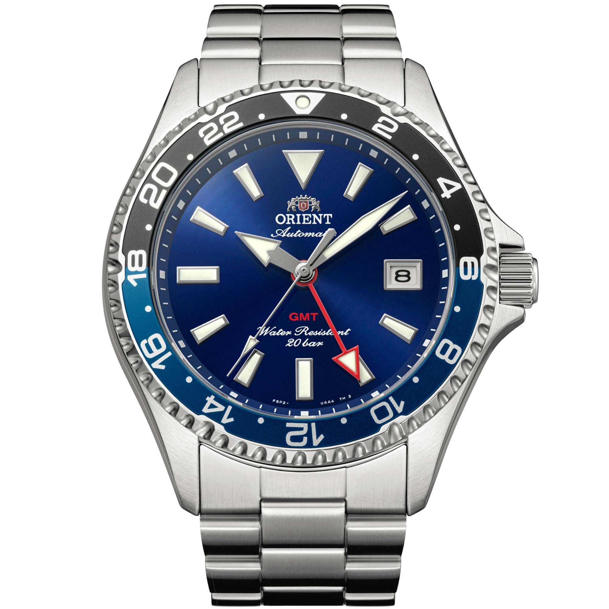 Orient Mako GMT 43mm Blue Dial Steel Mens Automatic Watch RA-BC0003L30B