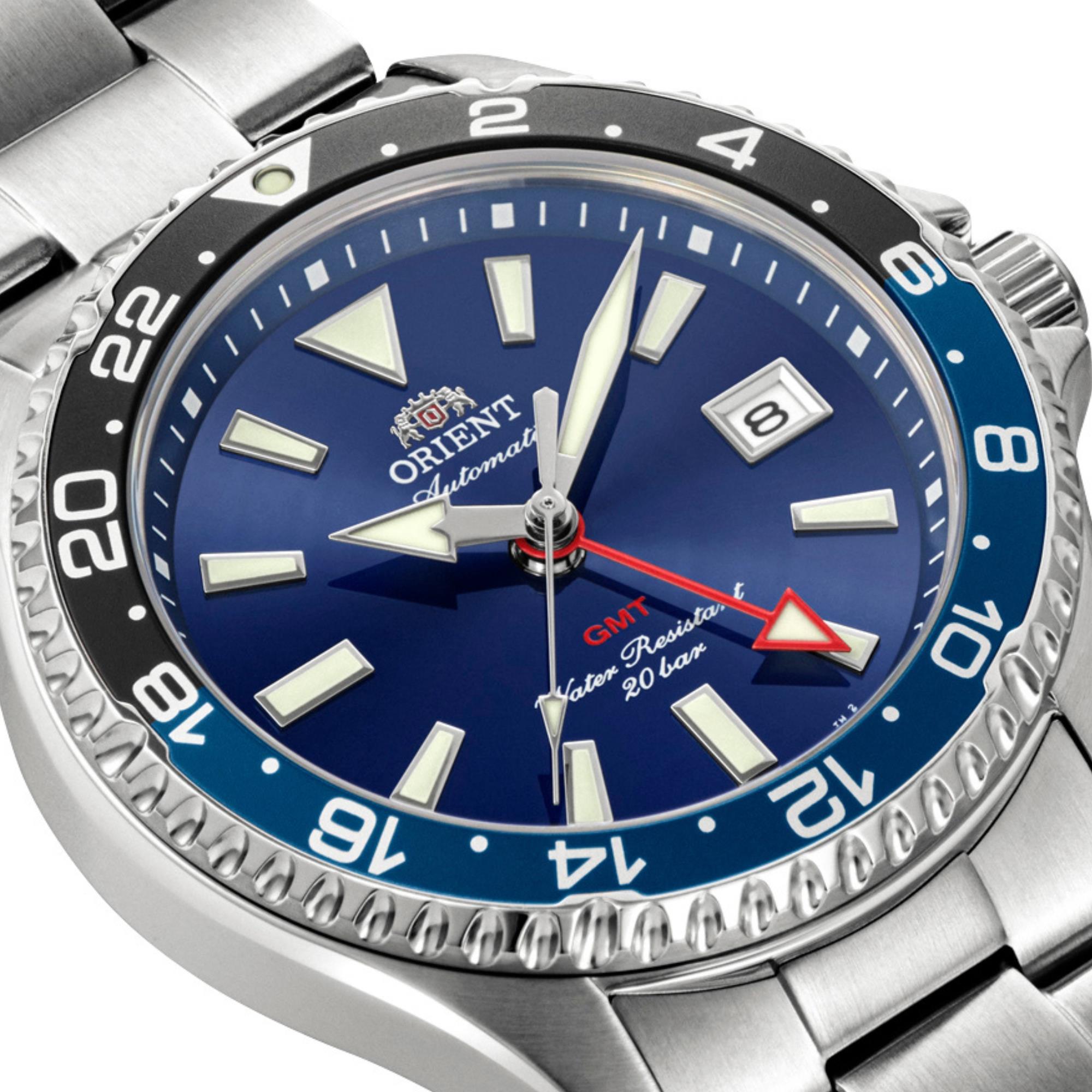 Orient Mako GMT 43mm Blue Dial Steel Mens Automatic Watch RA-BC0003L30B