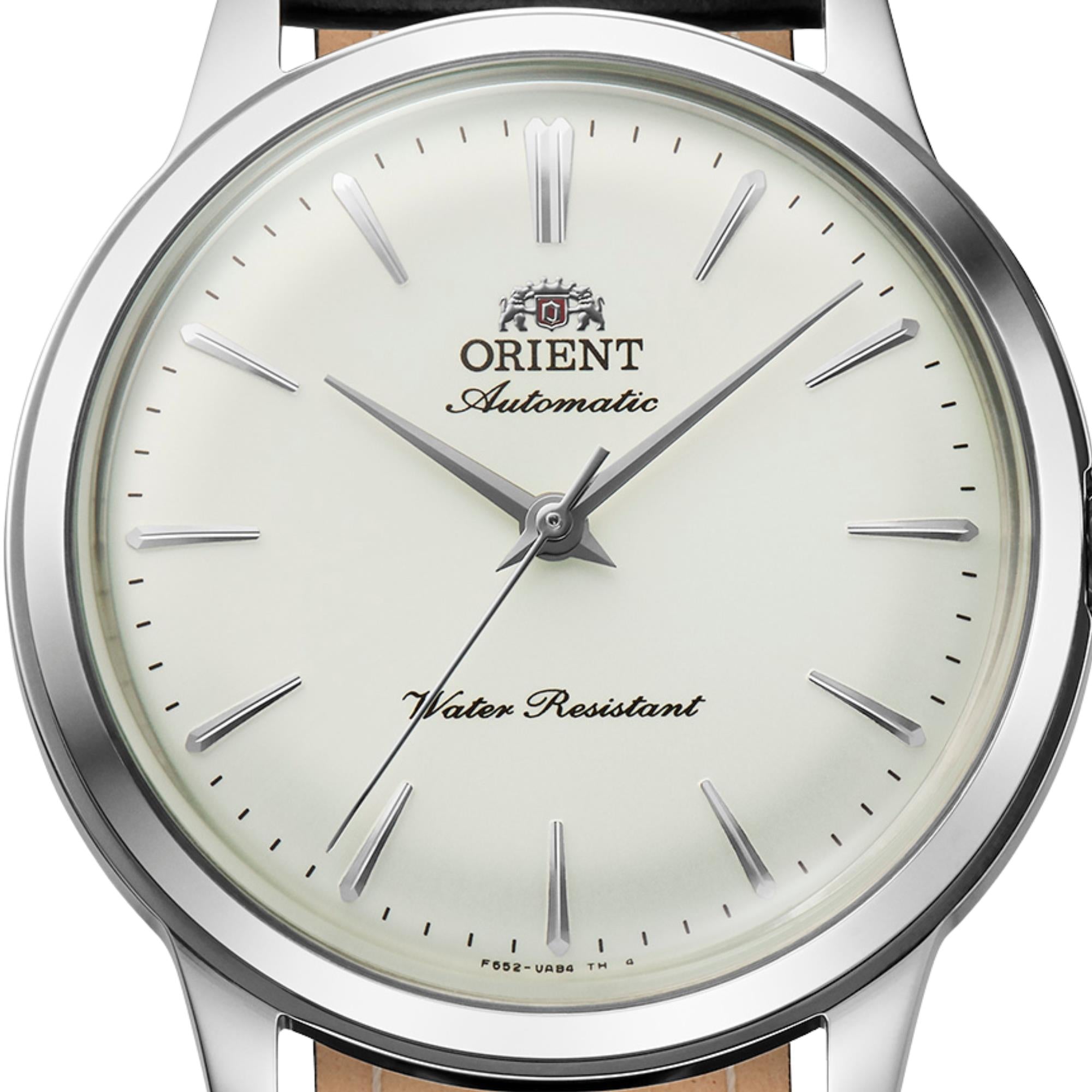 Orient Bambino 36mm 'No-Date' White Dial Leather Automatic Watch RA-BB0103S30B