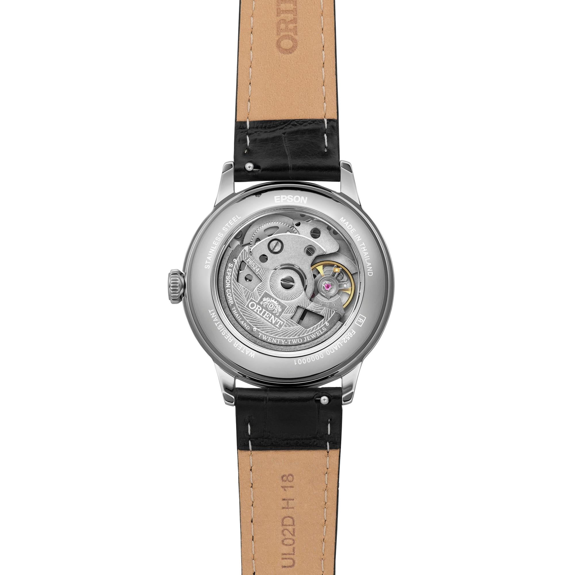 Orient Bambino 36mm 'No-Date' White Dial Leather Automatic Watch RA-BB0103S30B