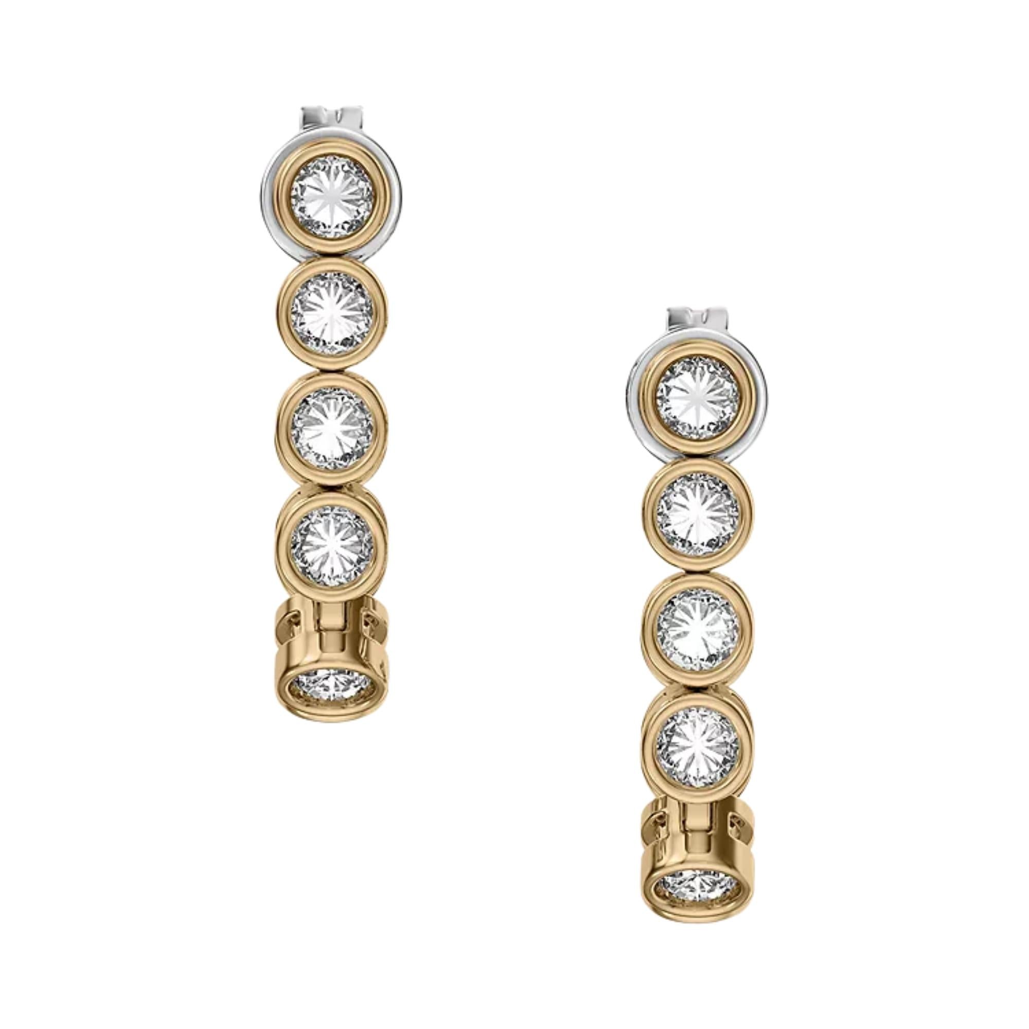 Skagen Moderne Glitz Gold J-Hoop Ladies Earrings SKJ5023710