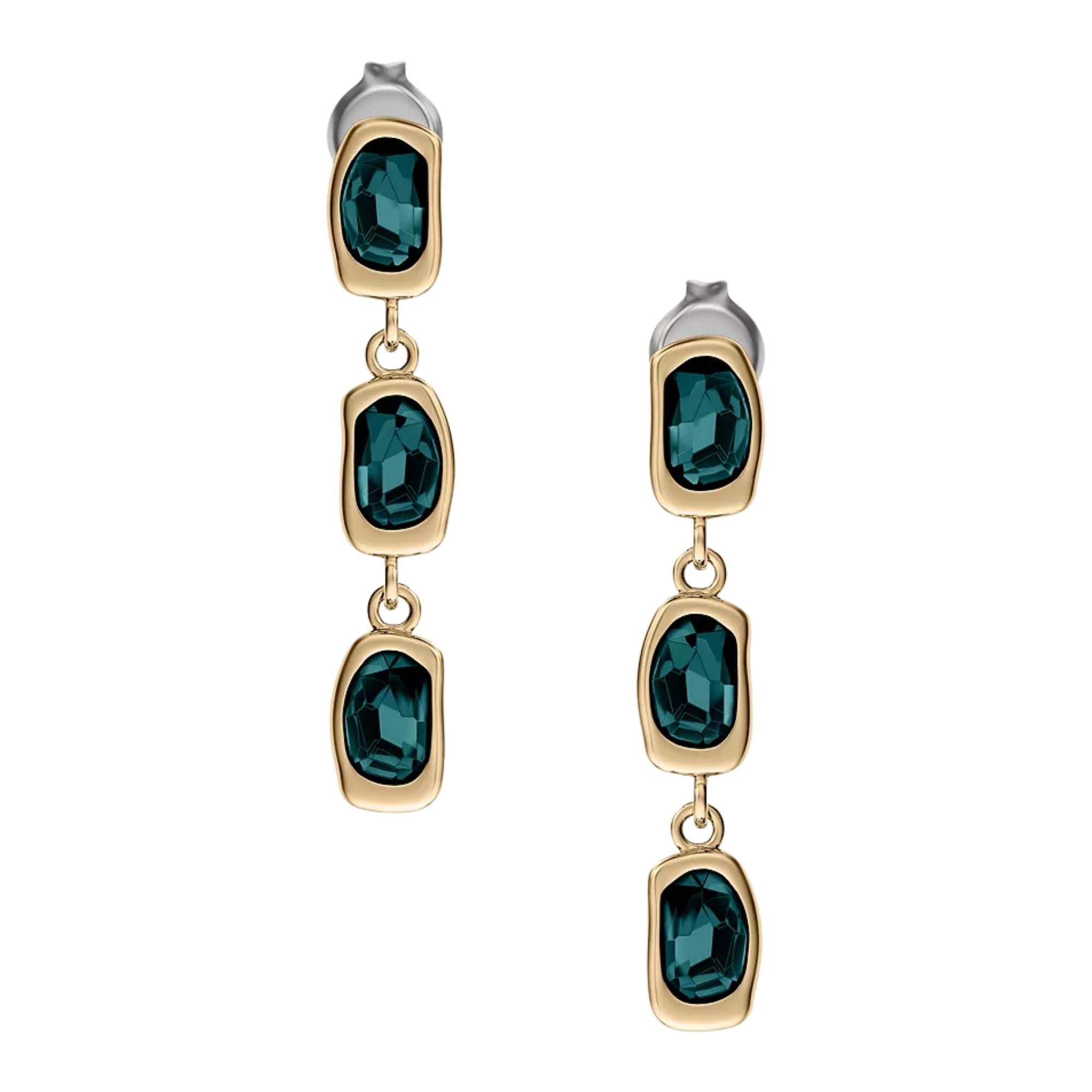 Skagen Sofie Sea Glass Gold Ladies Drop Earrings SKJ1915710
