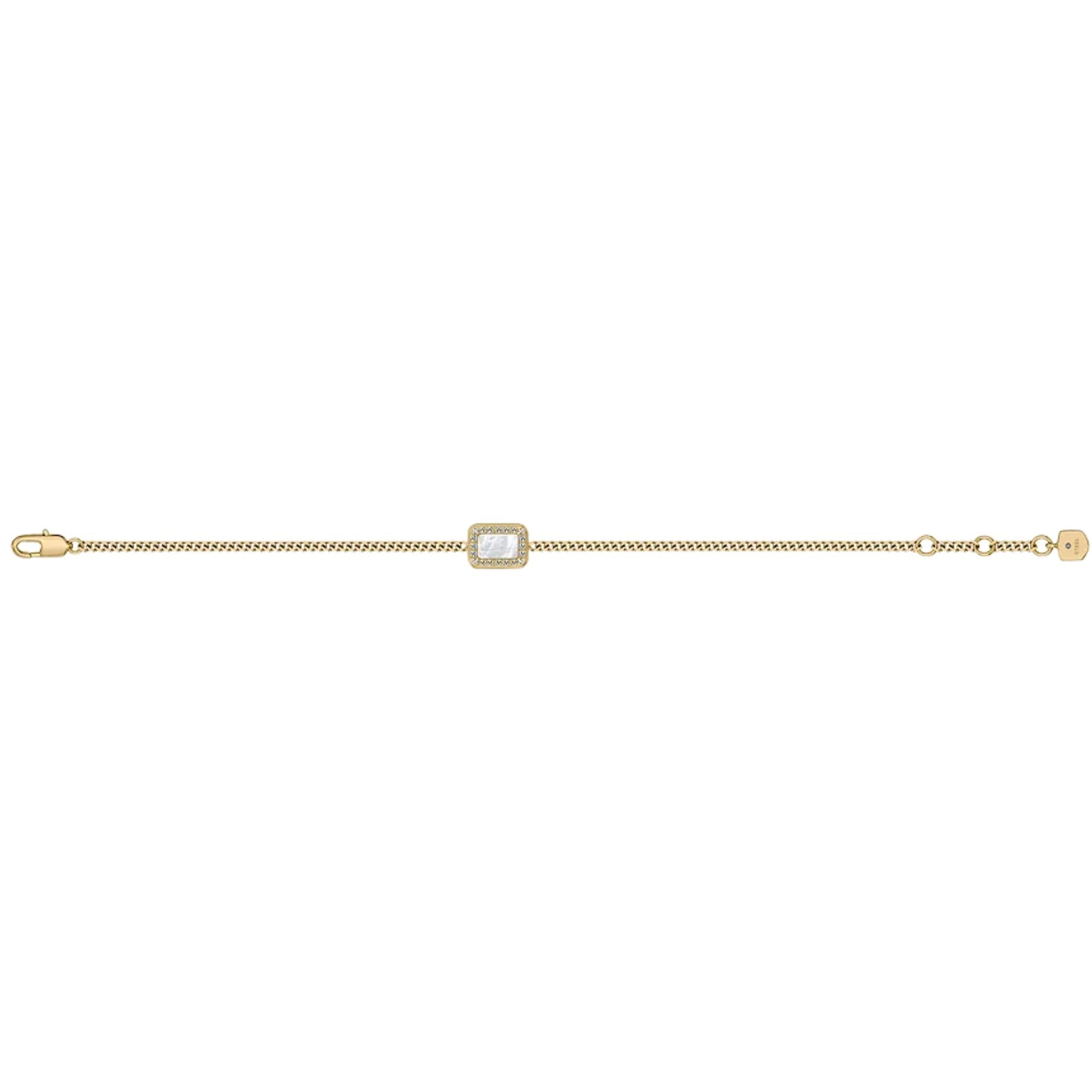 Fossil Raquel Glitz White Mother of Pearl Station Ladies Bracelet JF04998710