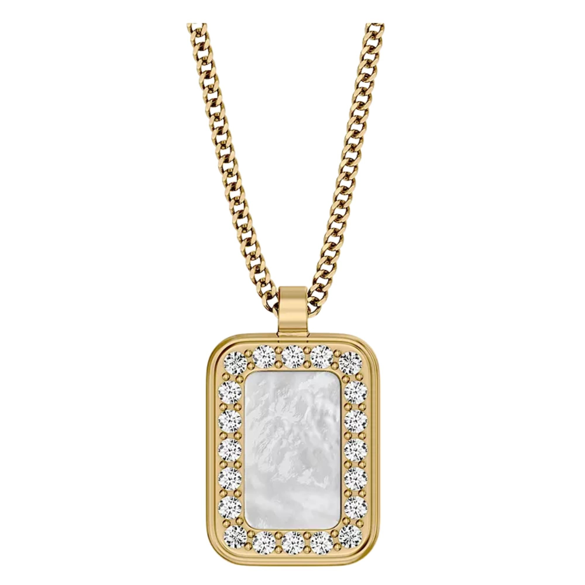 Fossil Raquel Glitz White Mother of Pearl Pendant Ladies Necklace JF04997710