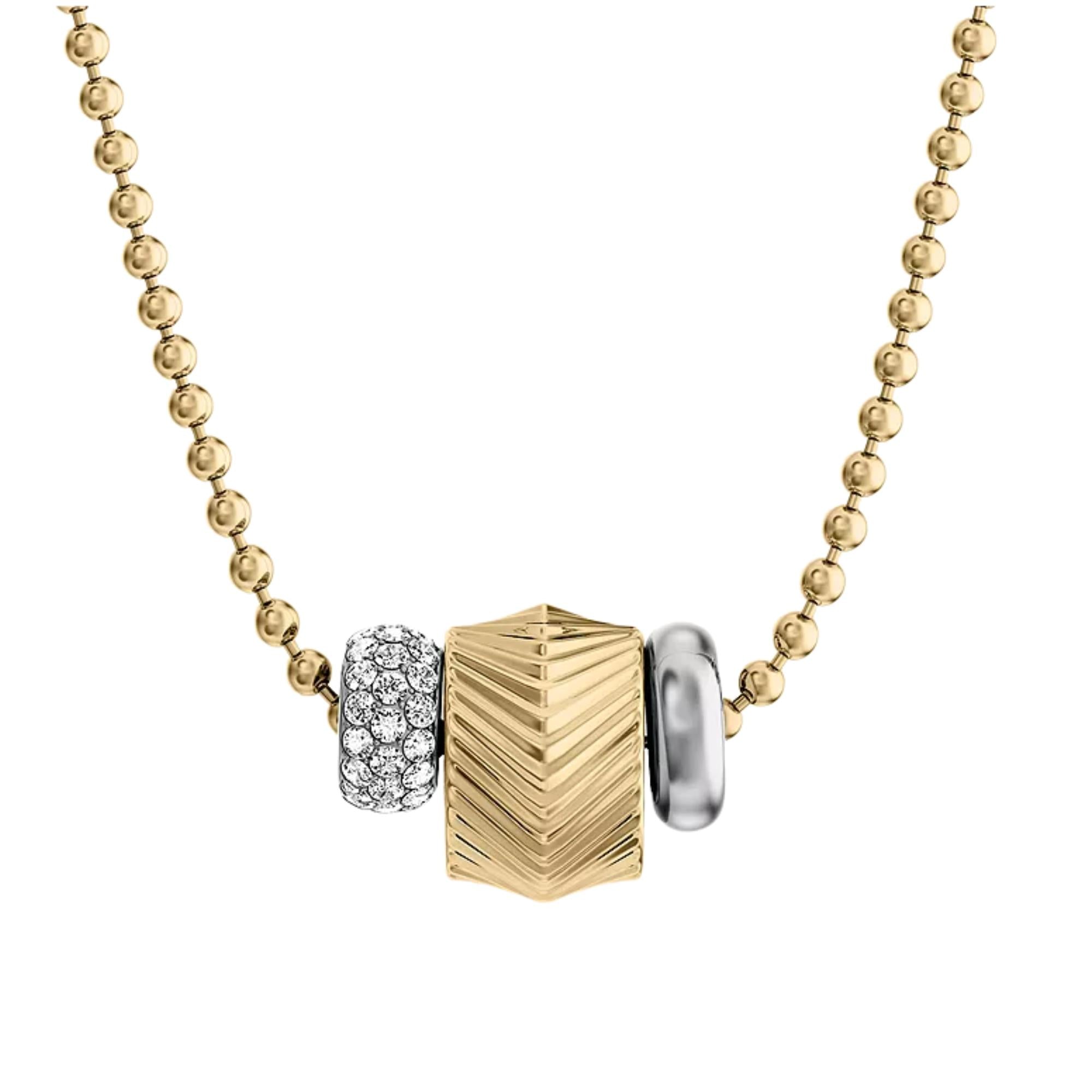 Fossil Harlow Rondelles Two-Tone Steel Station Ladies Necklace JF04993998