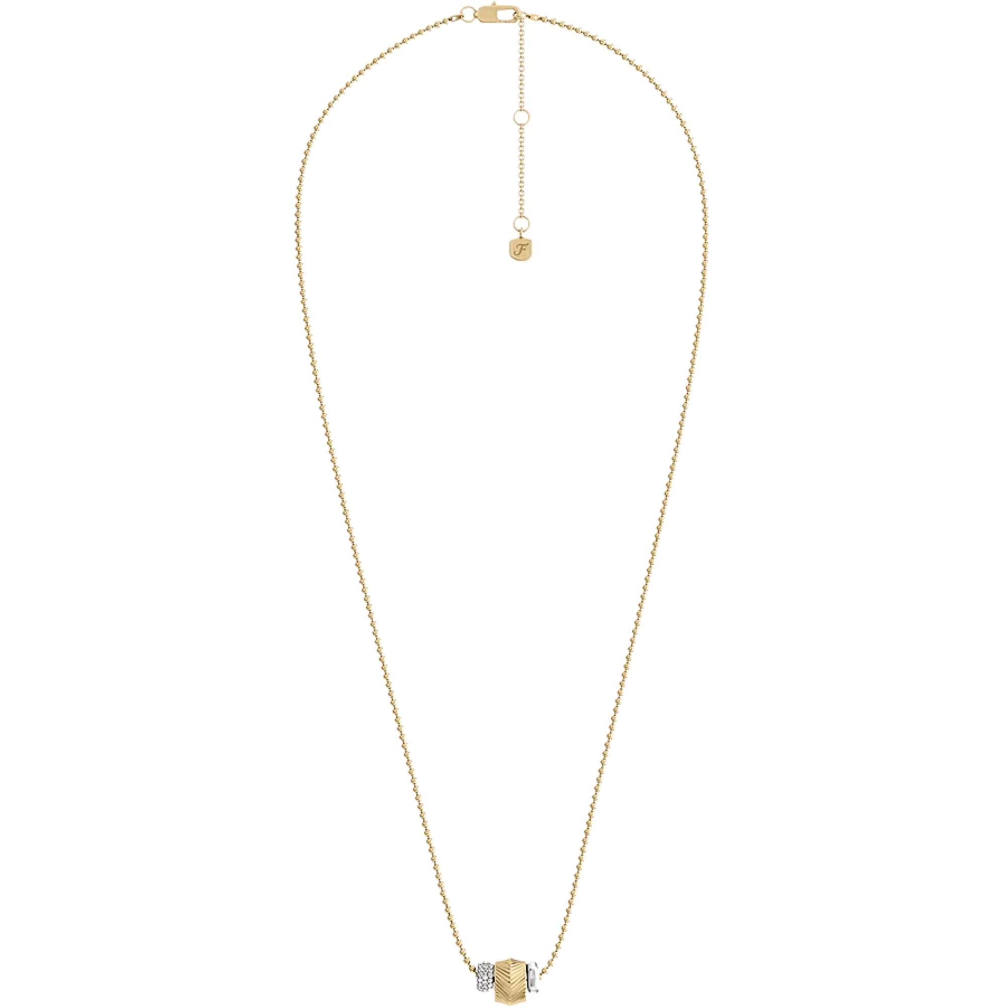 Fossil Harlow Rondelles Two-Tone Steel Station Ladies Necklace JF04993998