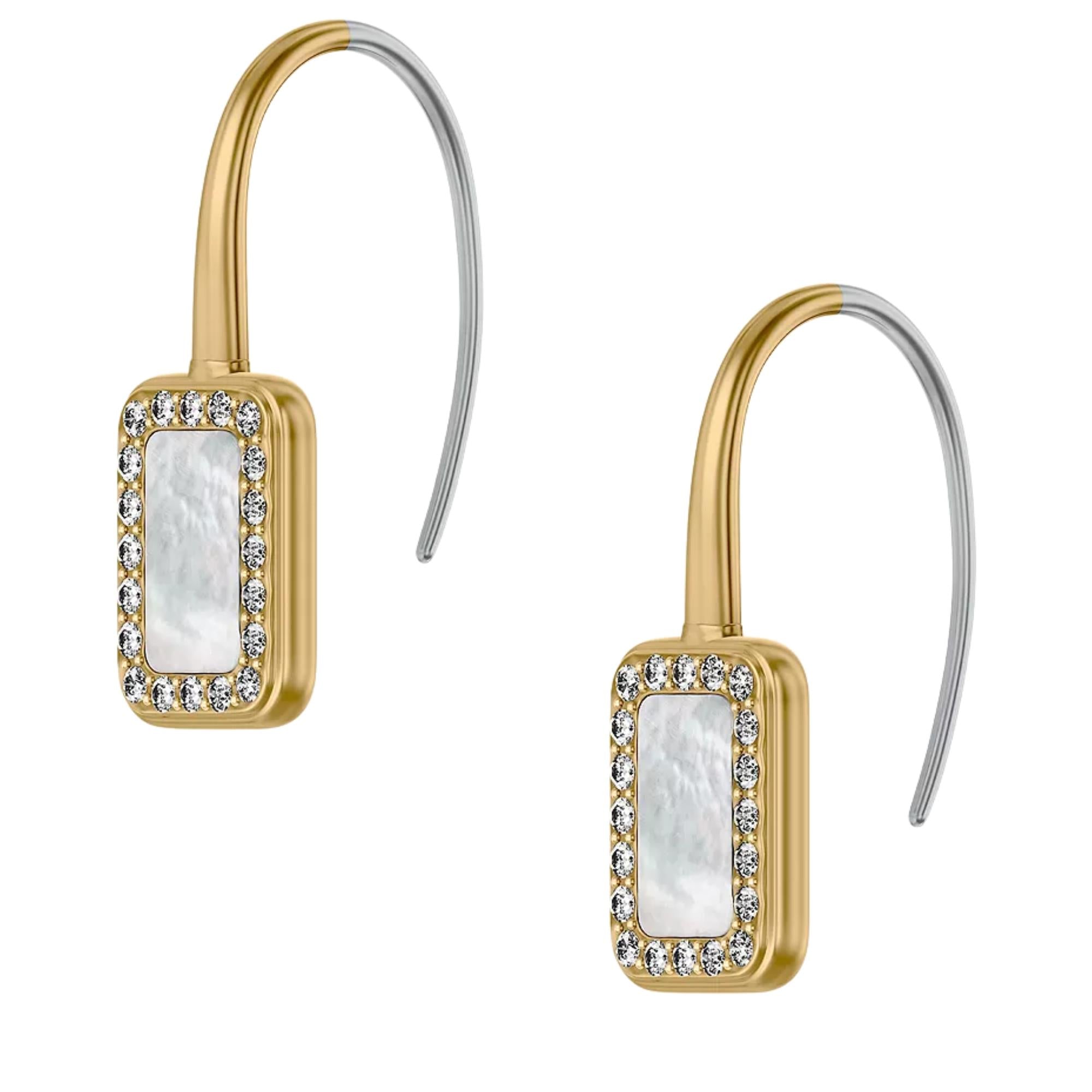 Fossil Raquel Glitz White Mother of Pearl Drop Ladies Earrings JF04999710