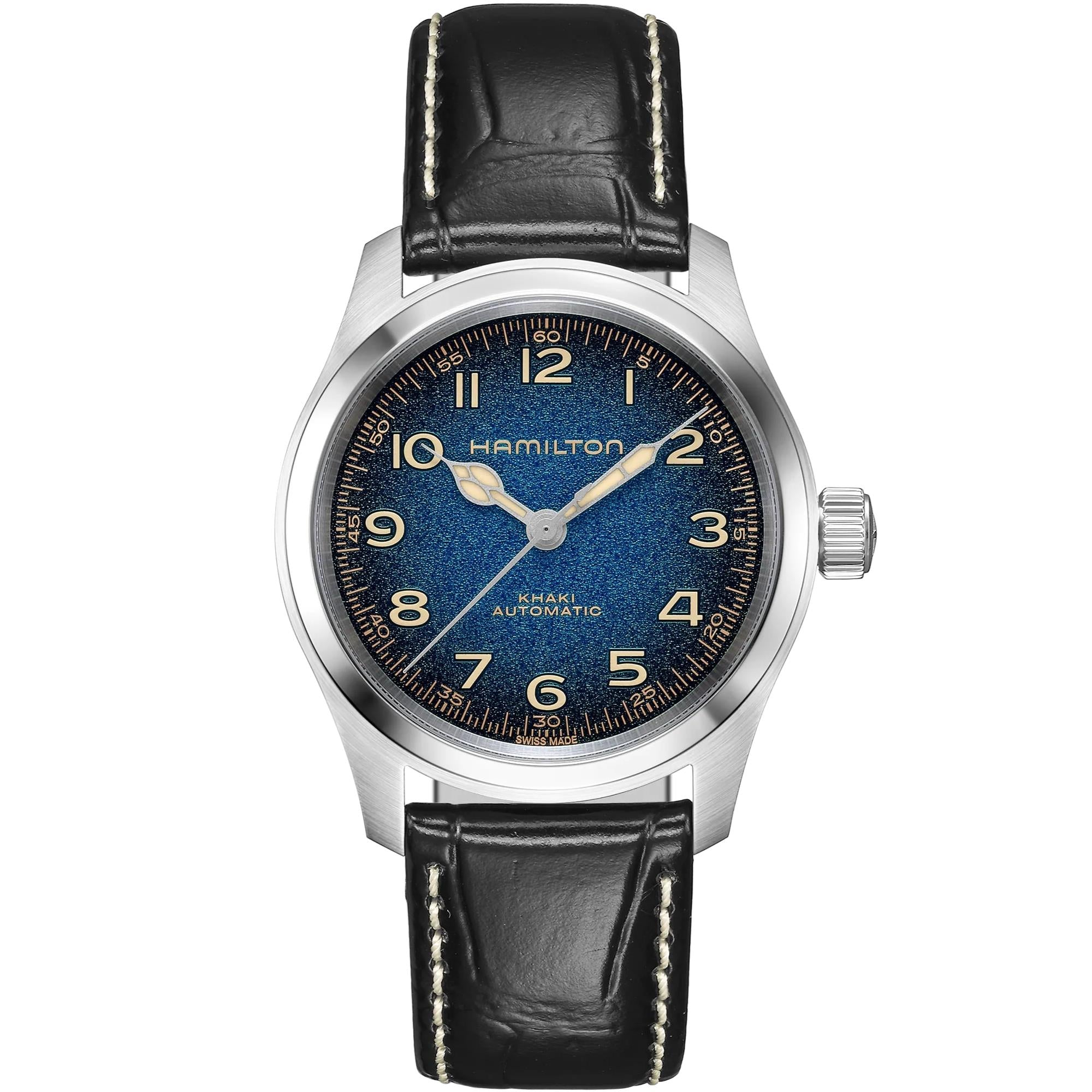 Hamilton Khaki Field Murph 38mm Blue Dial Leather Mens Automatic Watch H70405740