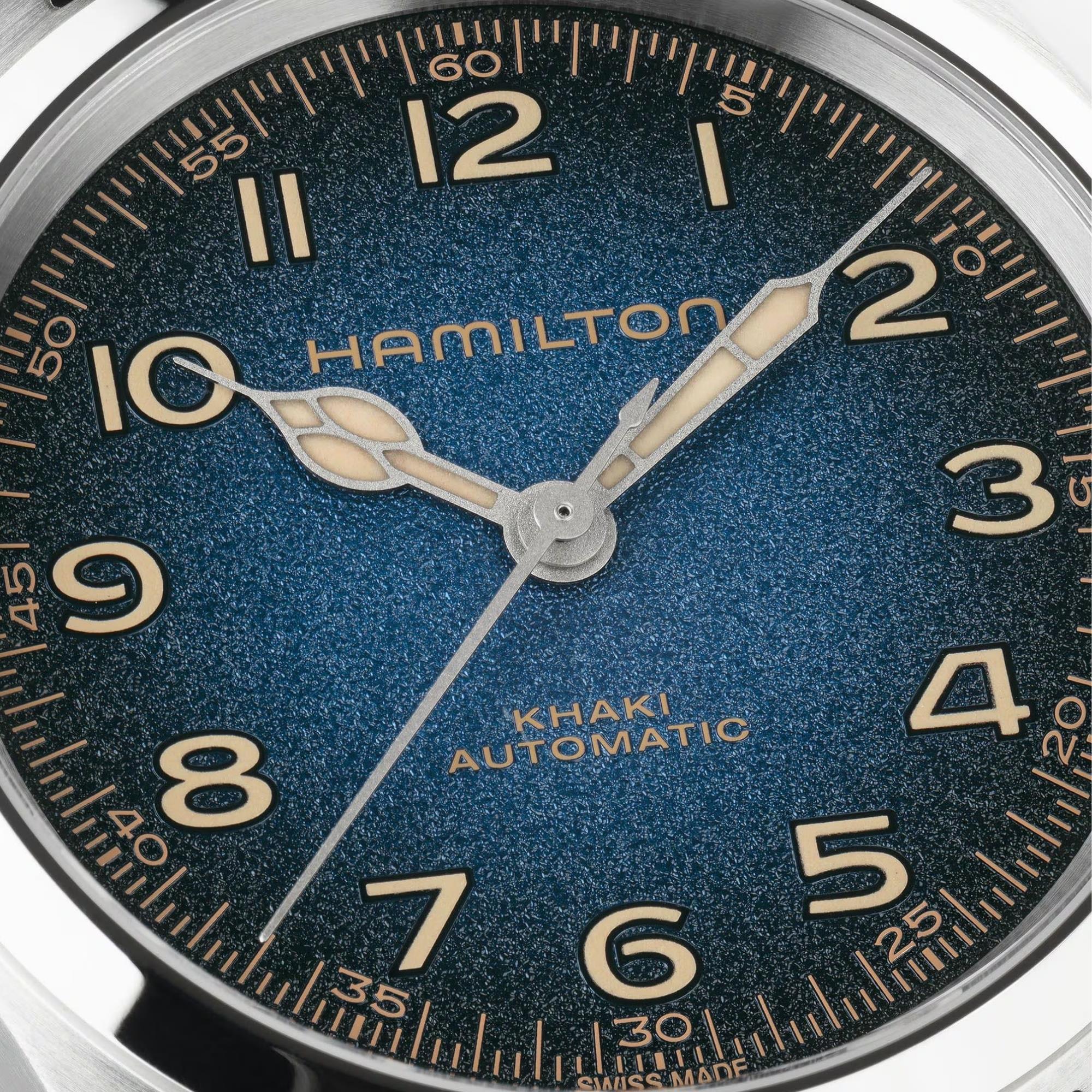 Hamilton Khaki Field Murph 38mm Blue Dial Leather Mens Automatic Watch H70405740