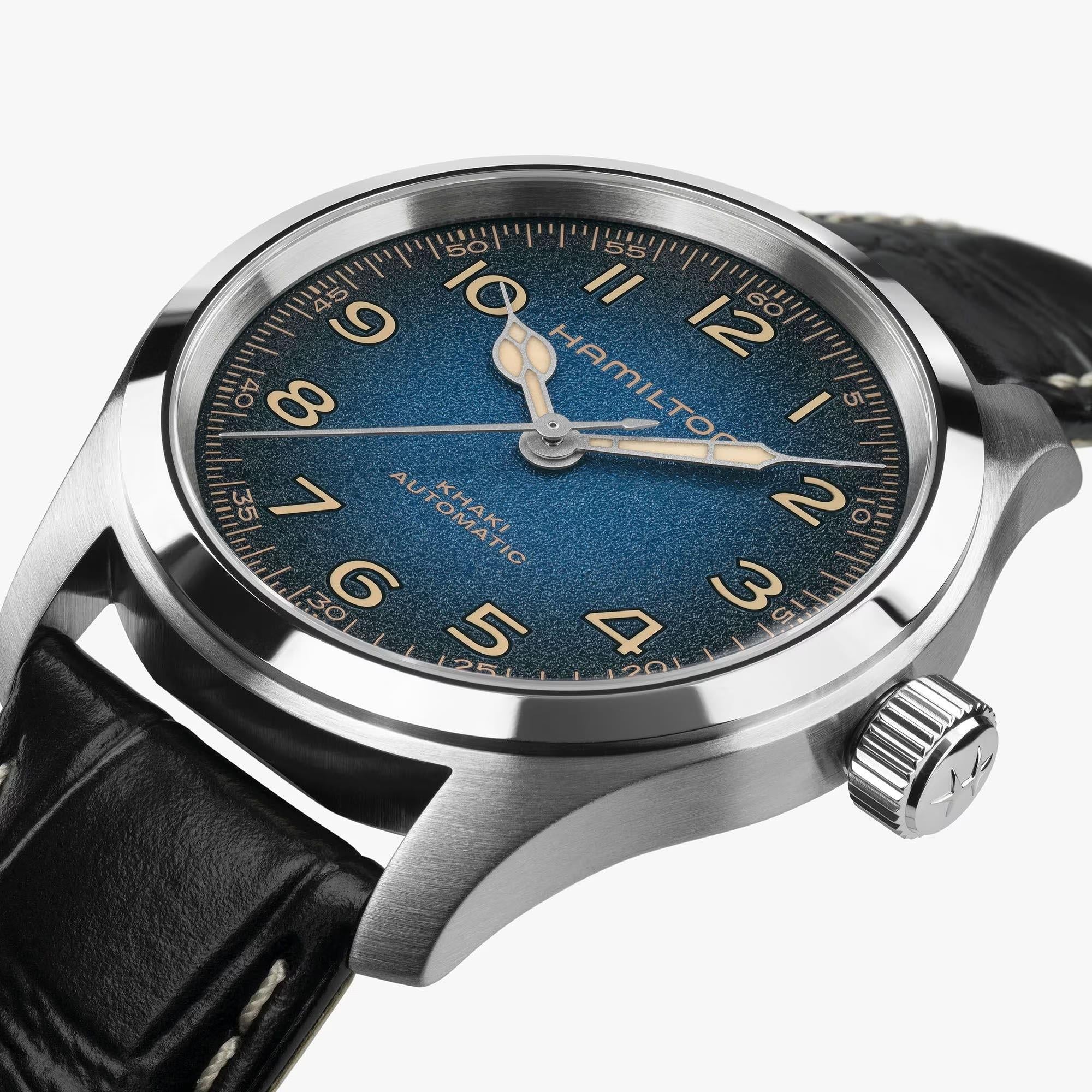 Hamilton Khaki Field Murph 38mm Blue Dial Leather Mens Automatic Watch H70405740