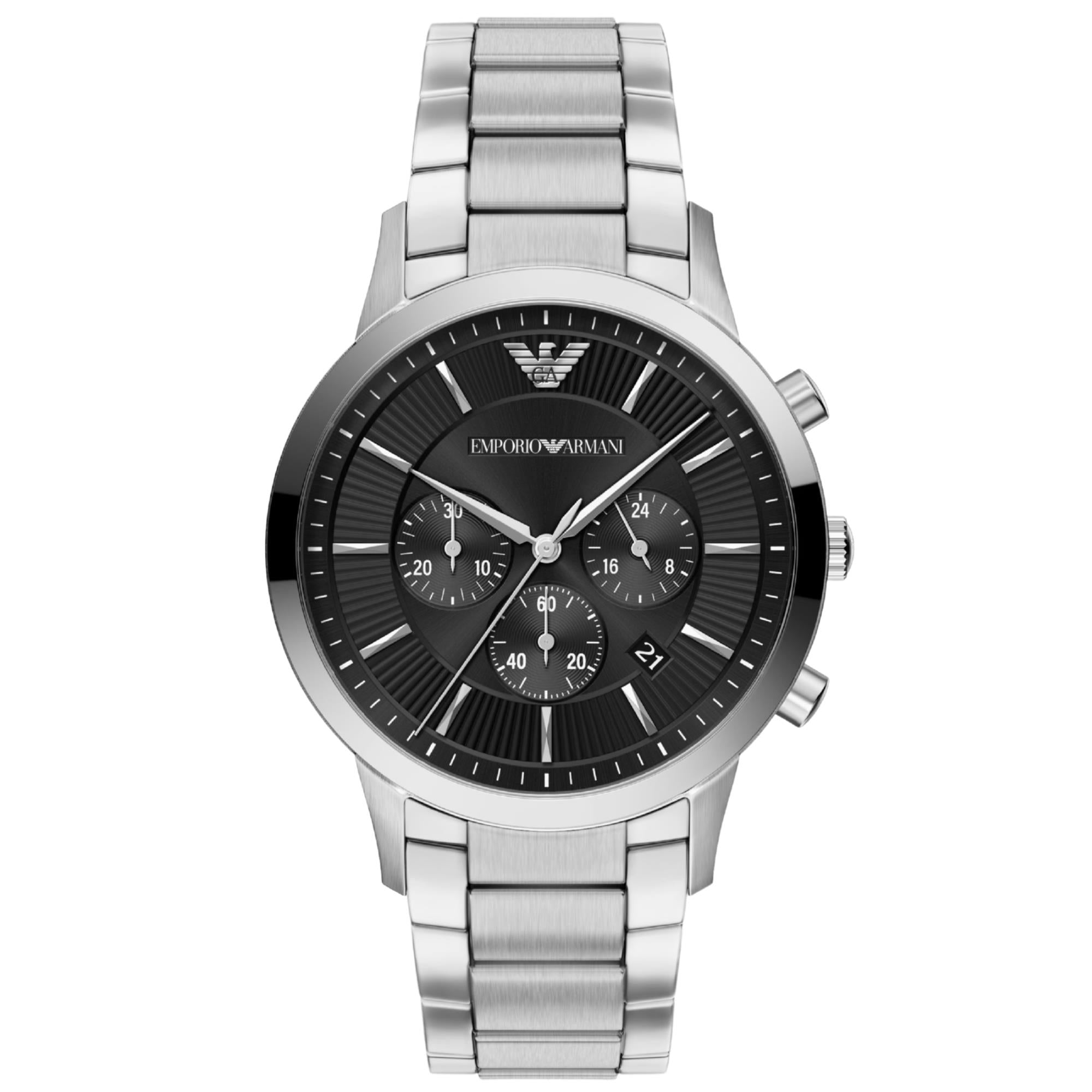 Emporio Armani Archetipo 43mm Chronograph Black Dial Steel Mens Quartz Watch AR11819