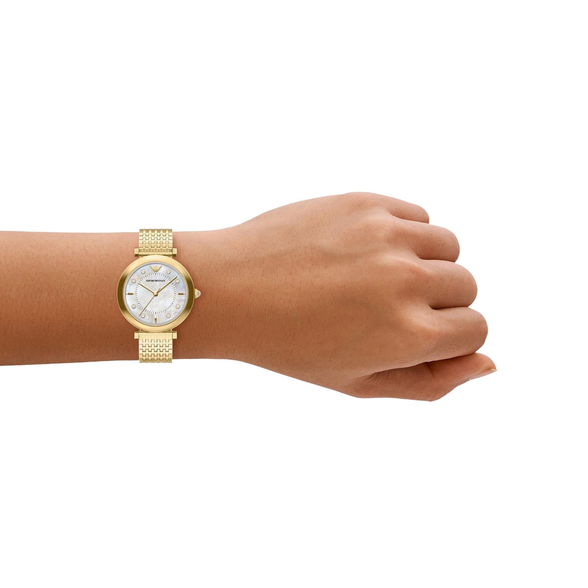 Emporio Armani Archelia 32mm Mother of Pearl Dial Steel Ladies Quartz Watch AR11809