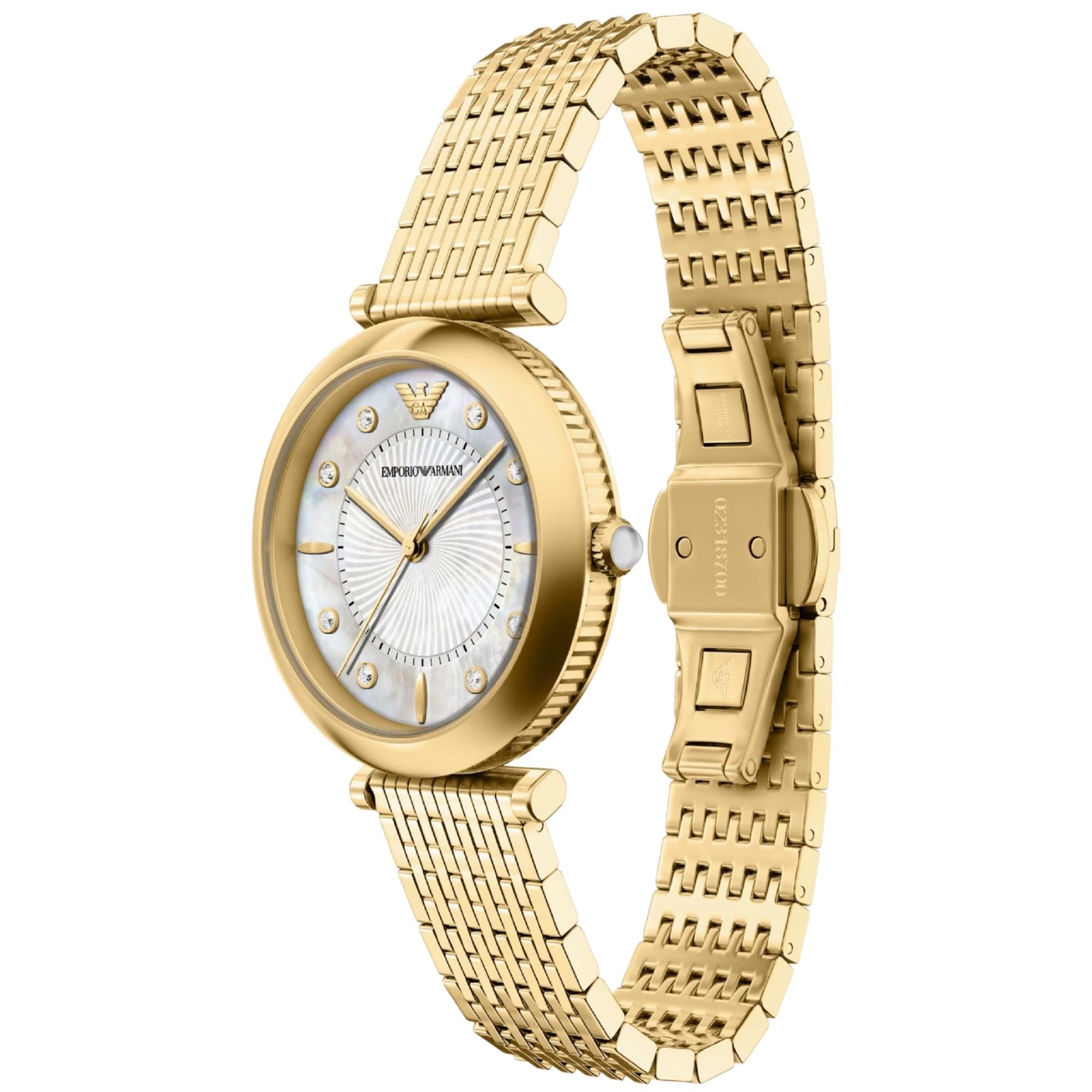 Emporio Armani Archelia 32mm Mother of Pearl Dial Steel Ladies Quartz Watch AR11809